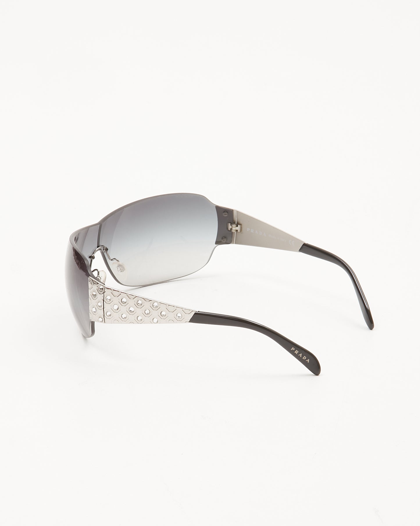 Prada Lunettes de soleil noires à verres SPR 601 avec détails en cristal