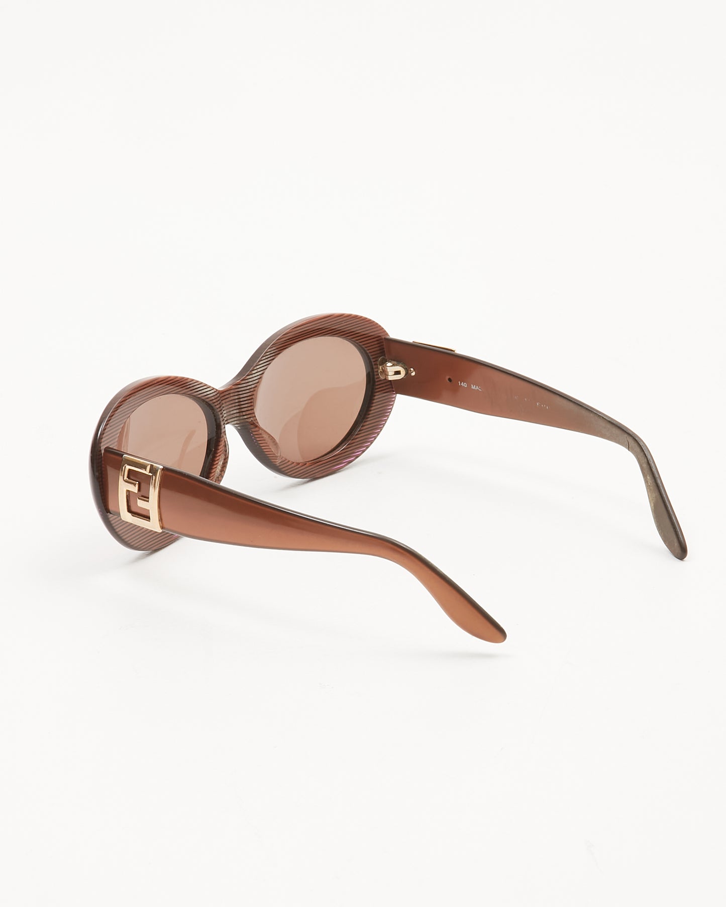 Fendi Lunettes de soleil ovales marron FS170