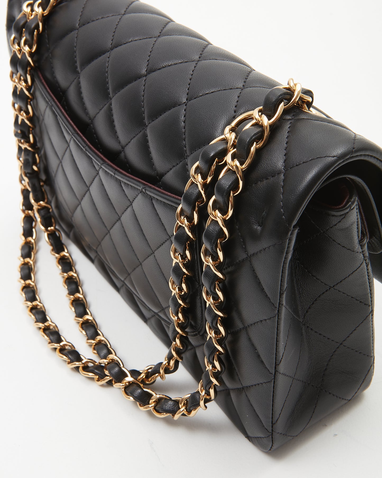 Chanel Black Lambskin Quilted Medium Classic Double Flap Bag