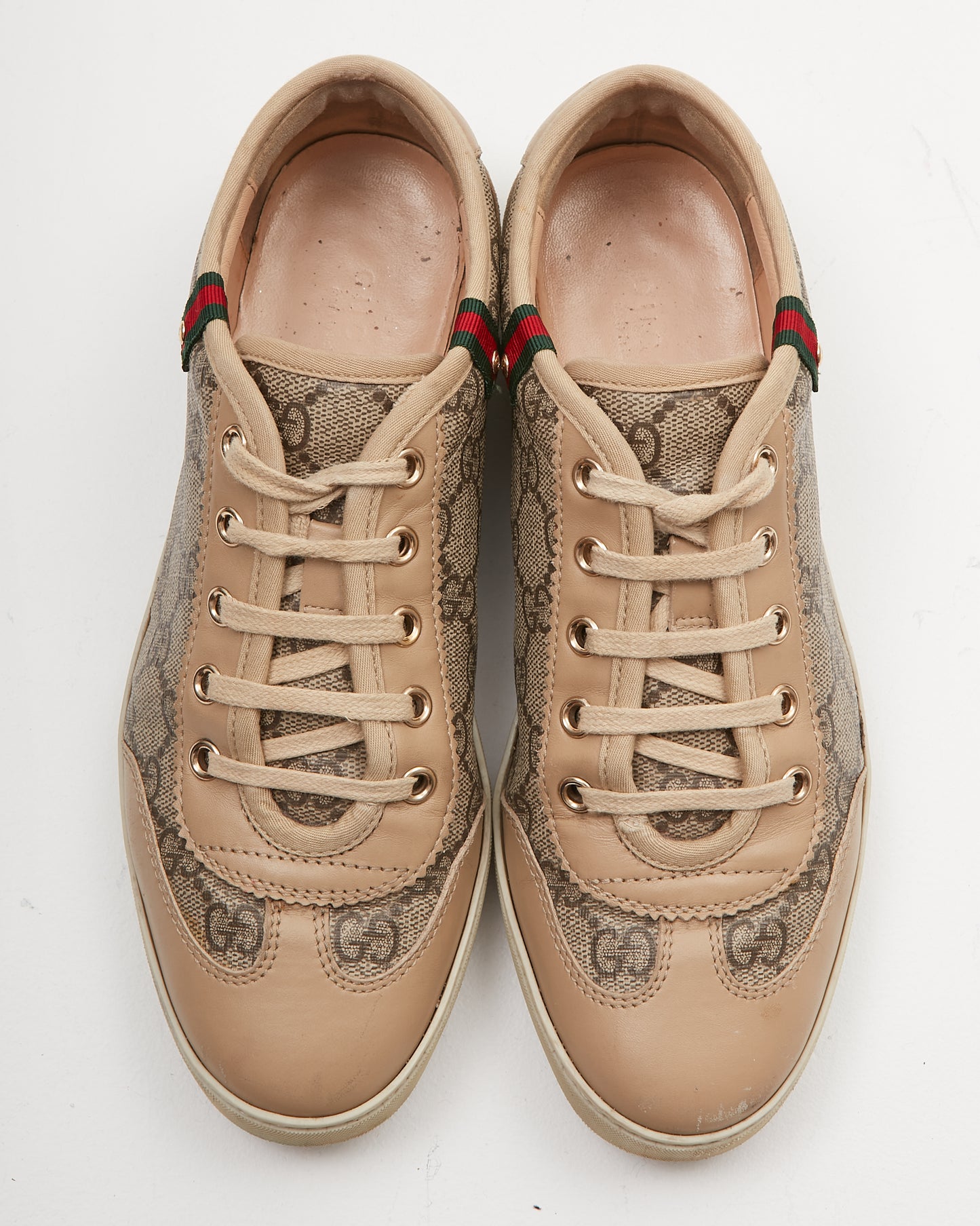 Baskets Gucci Beige GG Supreme Web Détail - 36