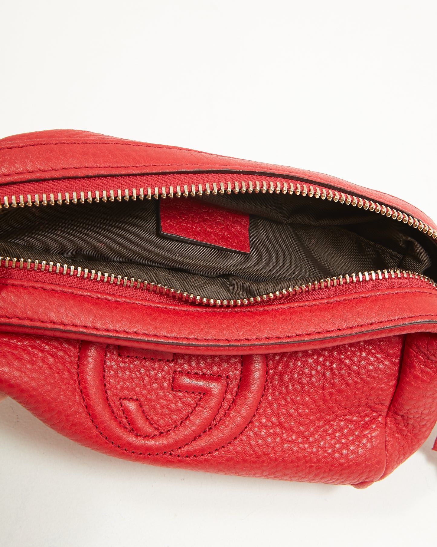 Pochette cosmétique Soho en cuir grainé rouge Gucci