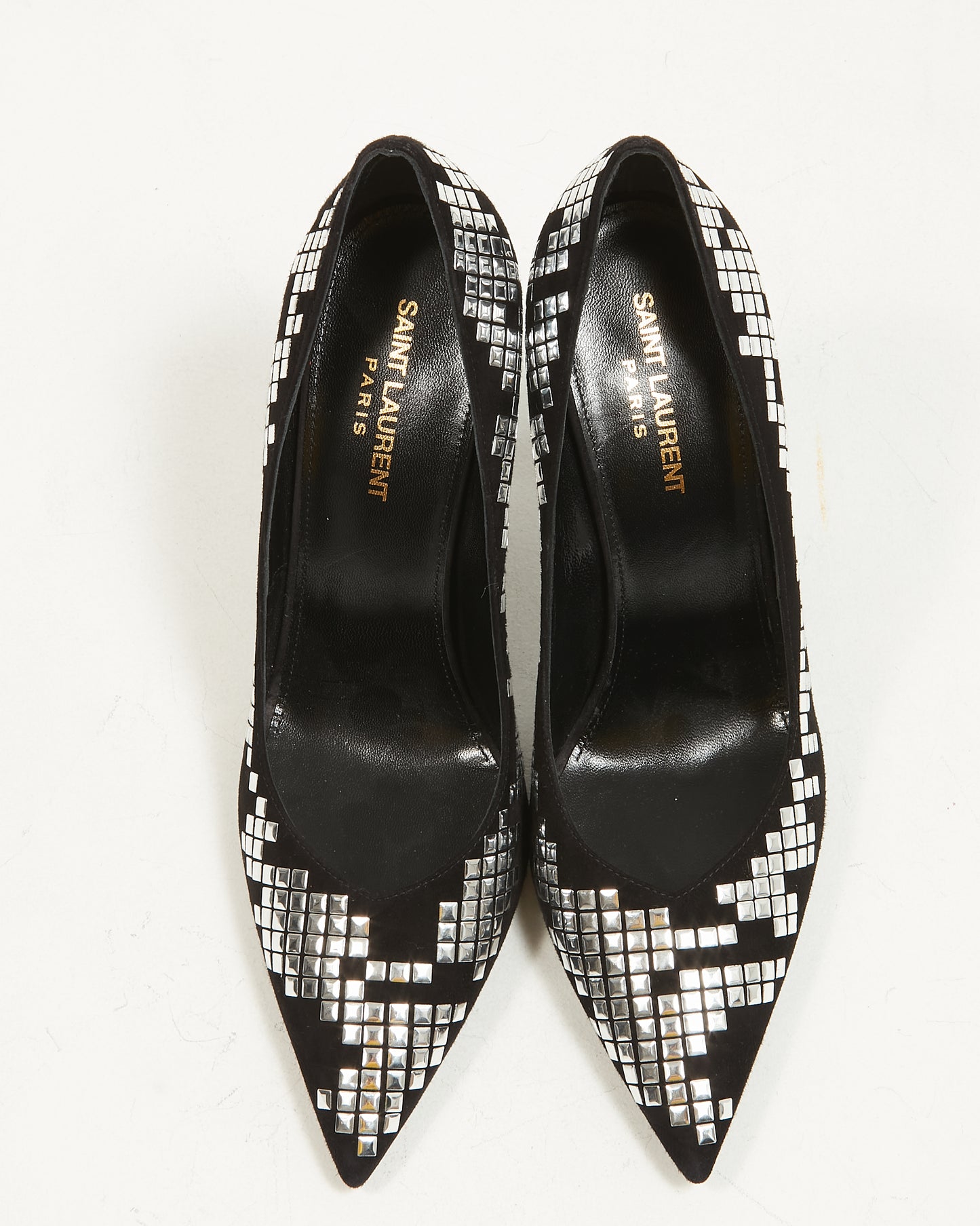 Escarpins miroir Kiki 100 en daim noir Saint Laurent - 39,5