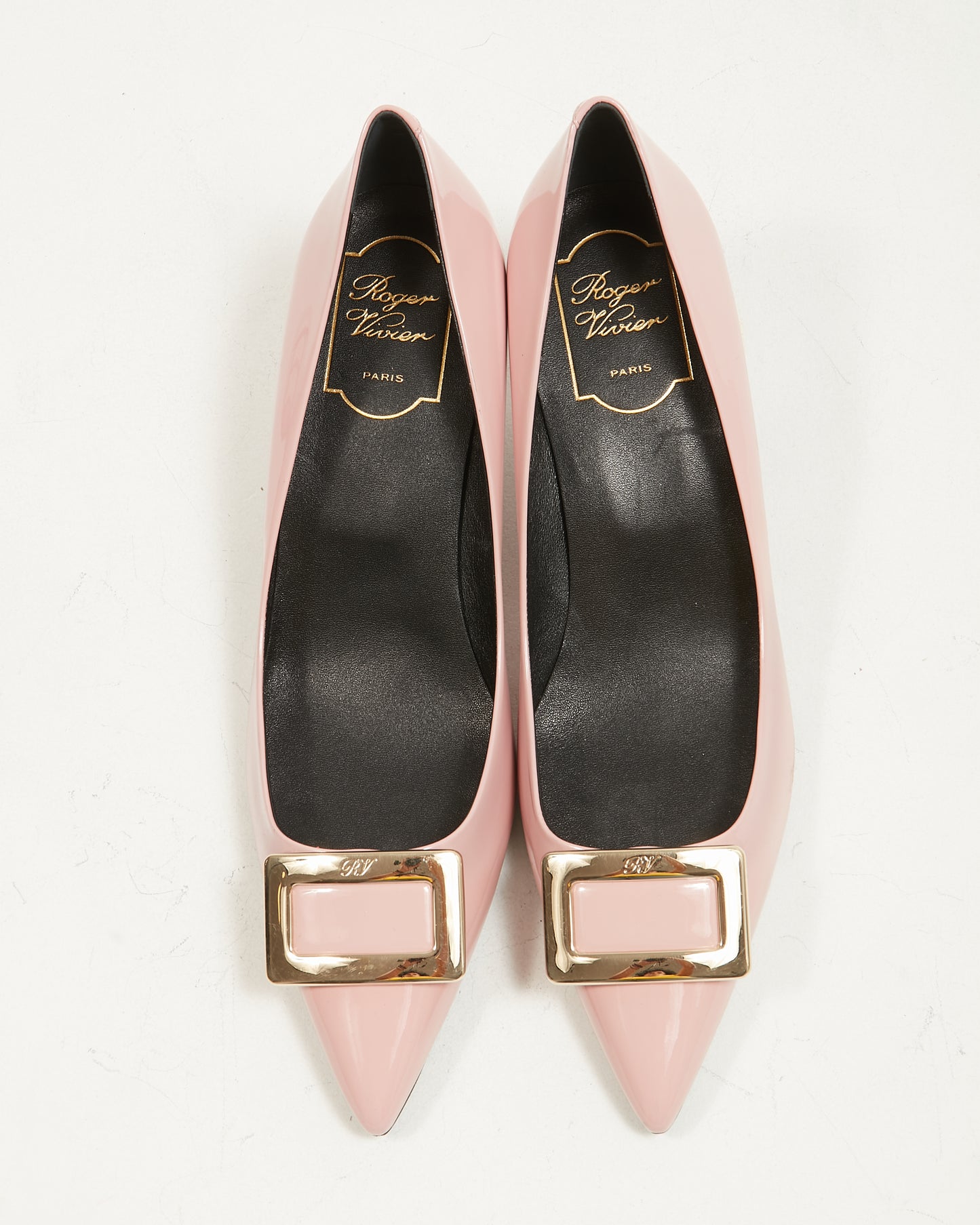 Escarpins Roger Vivier Dust Pink Patent Buckle 65mm - 39,5