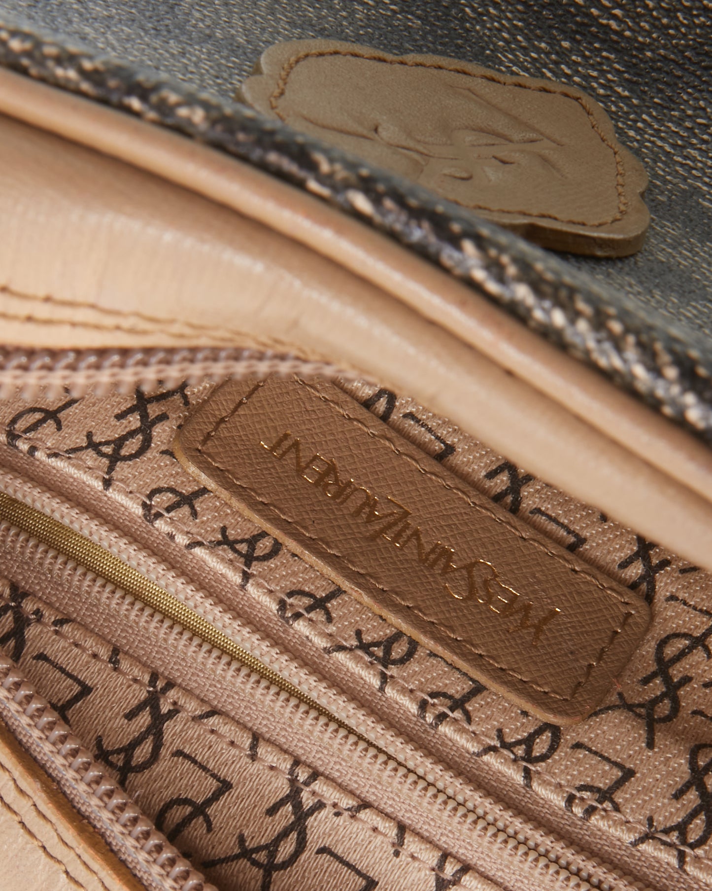 Saint Laurent Sac bandoulière en toile enduite léopard YSL