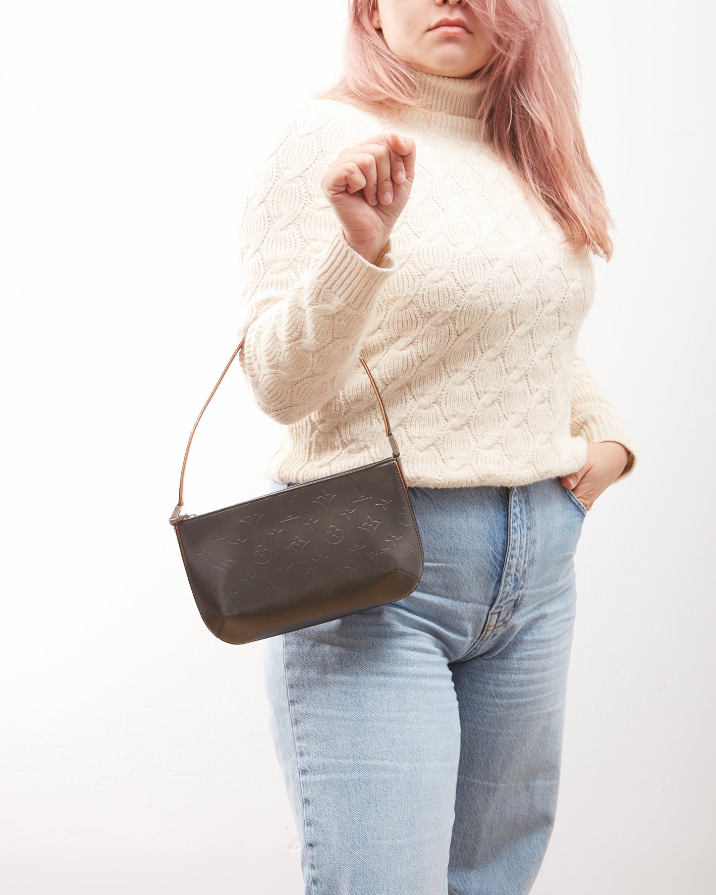 Louis Vuitton Grey Metallic Matt Fowler Monogram Shoulder Bag