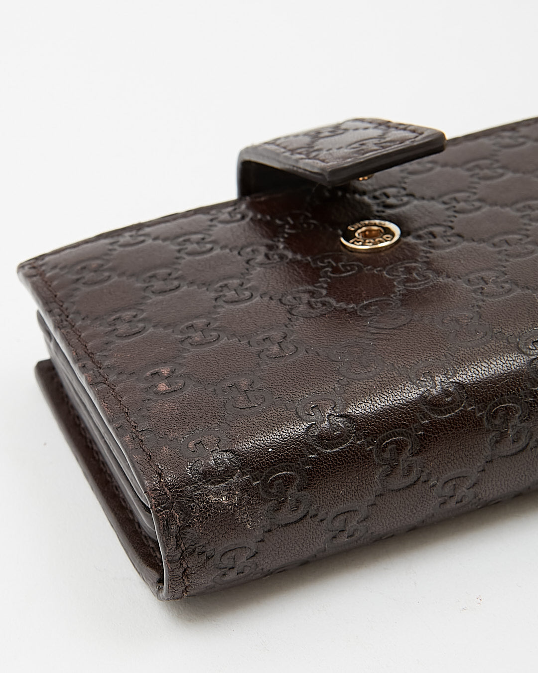 Gucci Brown Guccissima Leather Compact Card Holder