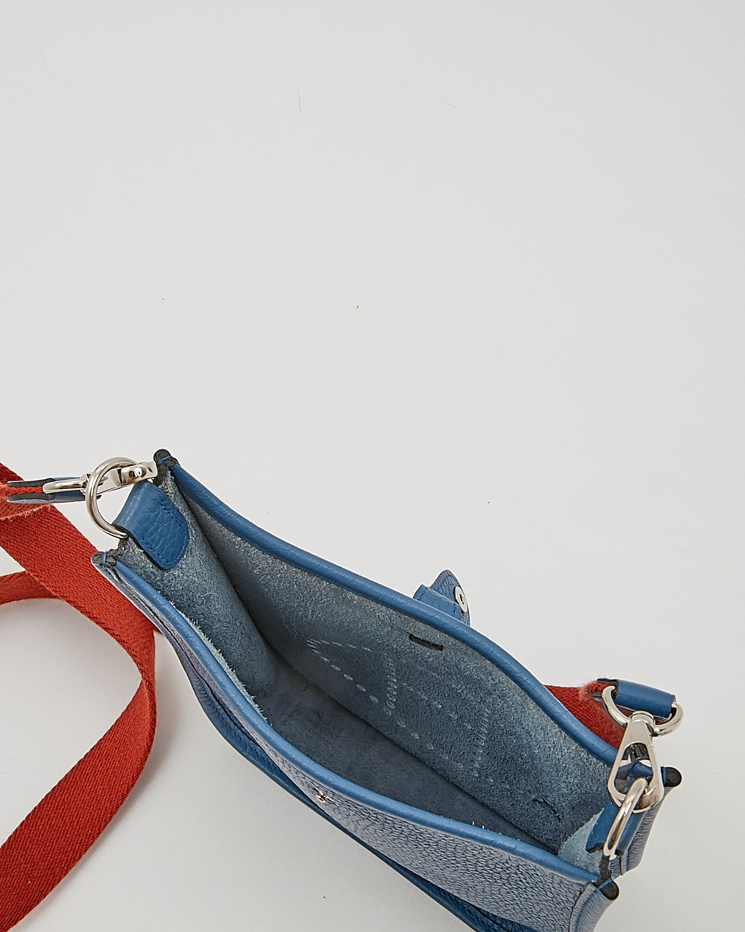 Hermes Blue/Rust Clemence Mini Evelyne TPM Bag