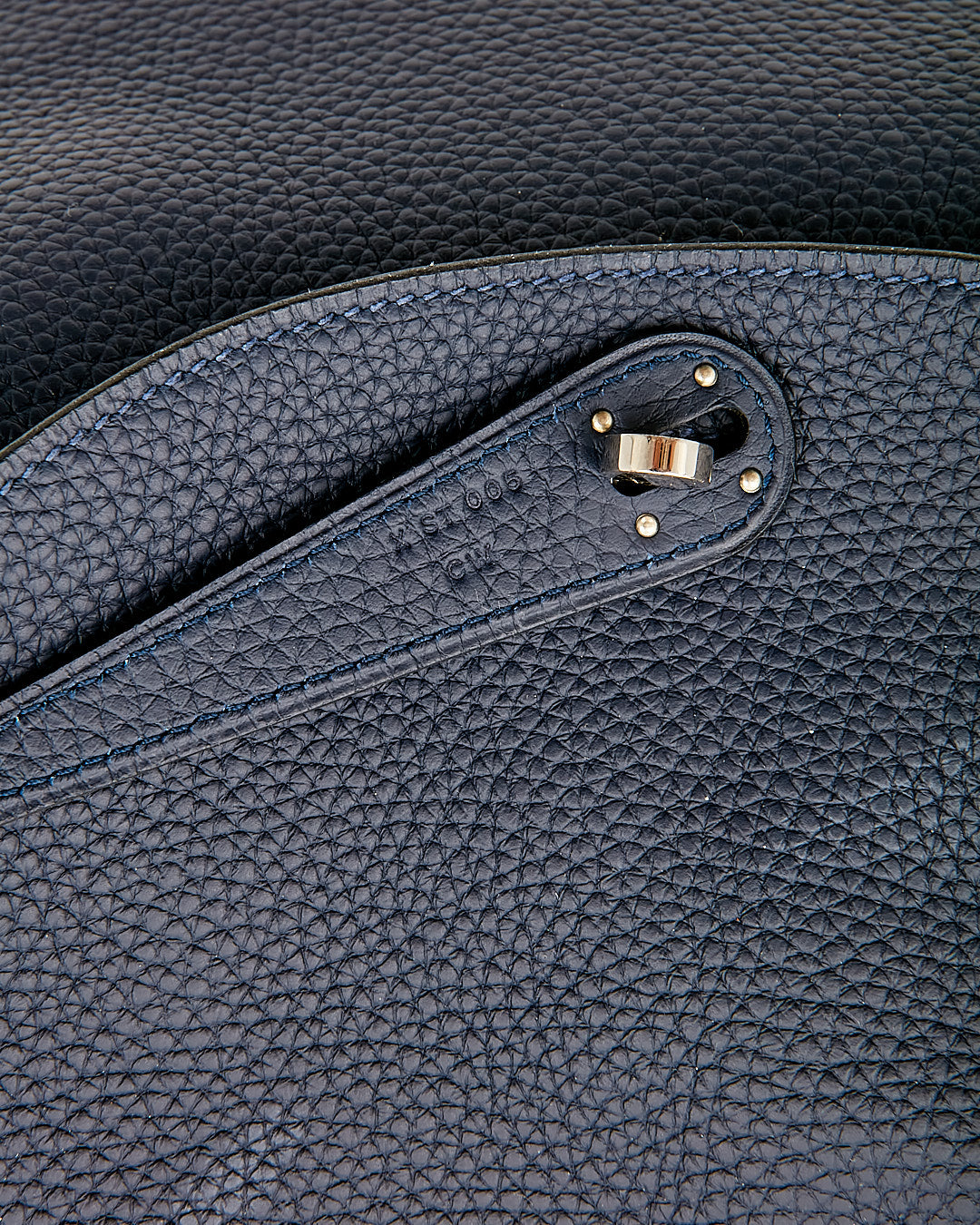 Sac Hermes Bleu Marine Clémence Cuir Palladium Lindy 30