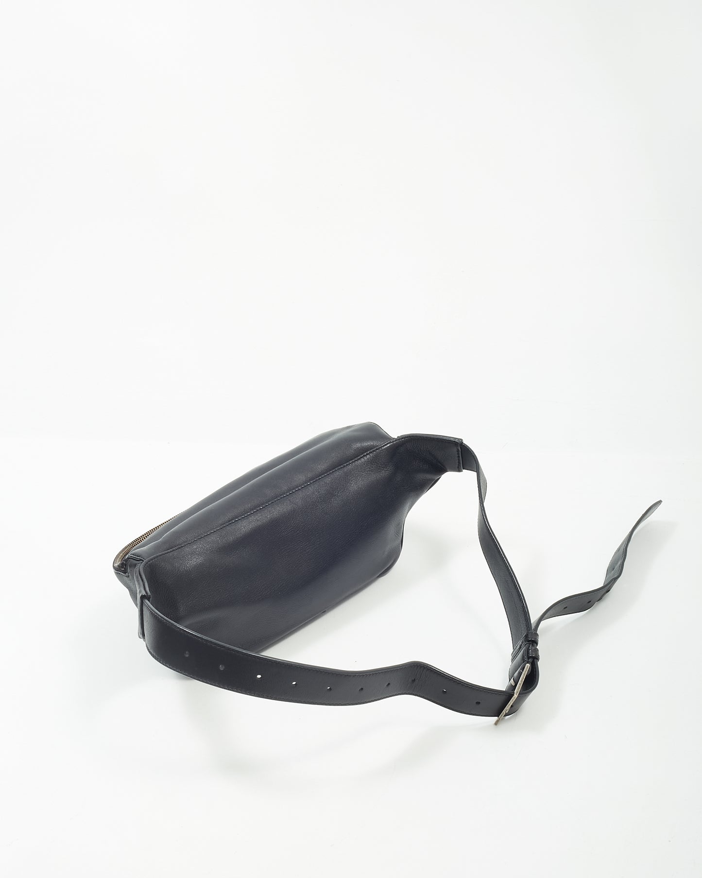 Saint Laurent Black Leather Monogram Belt Bag