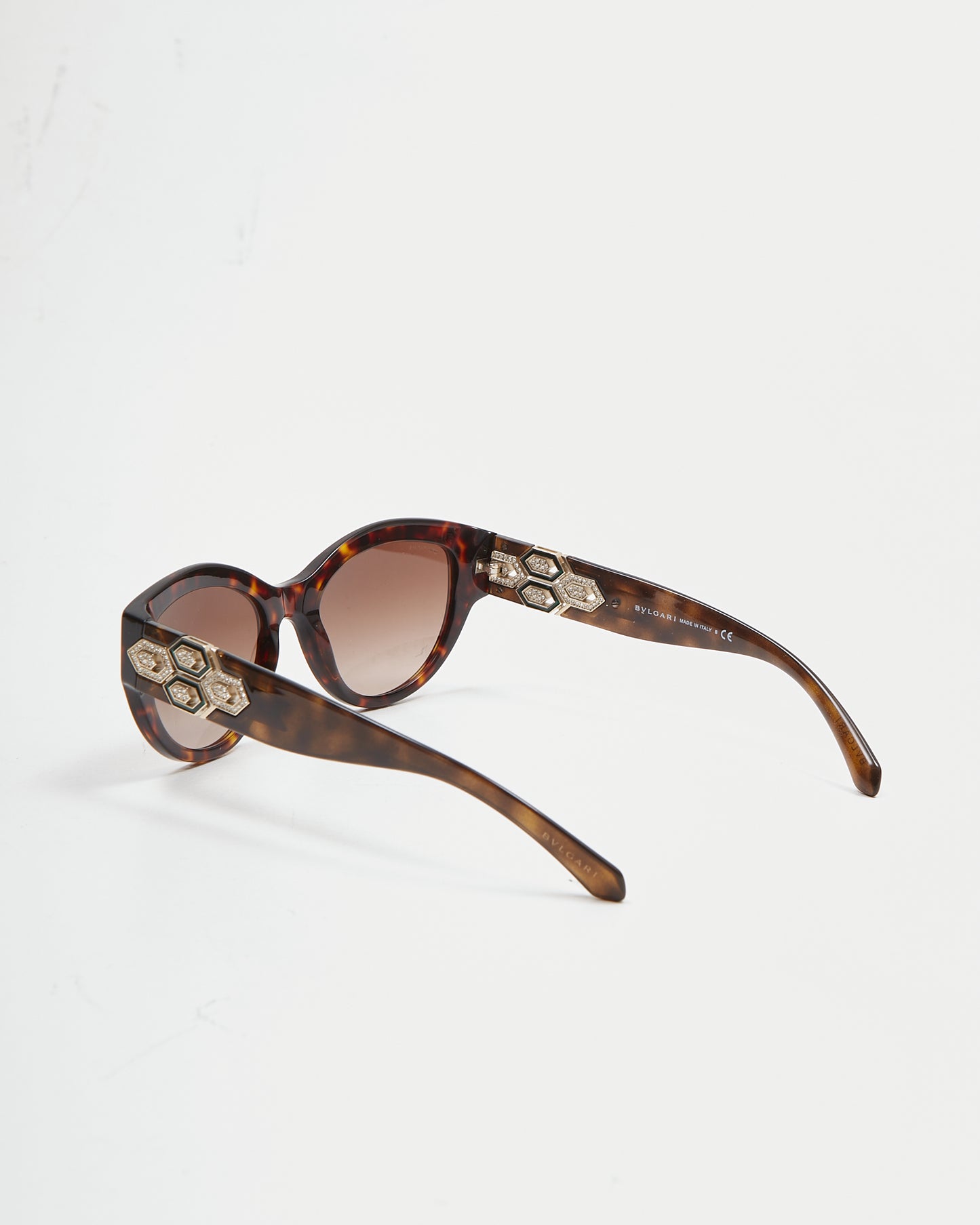 Bvlgari Lunettes de soleil œil de chat bijou 8221-B Dark Havana