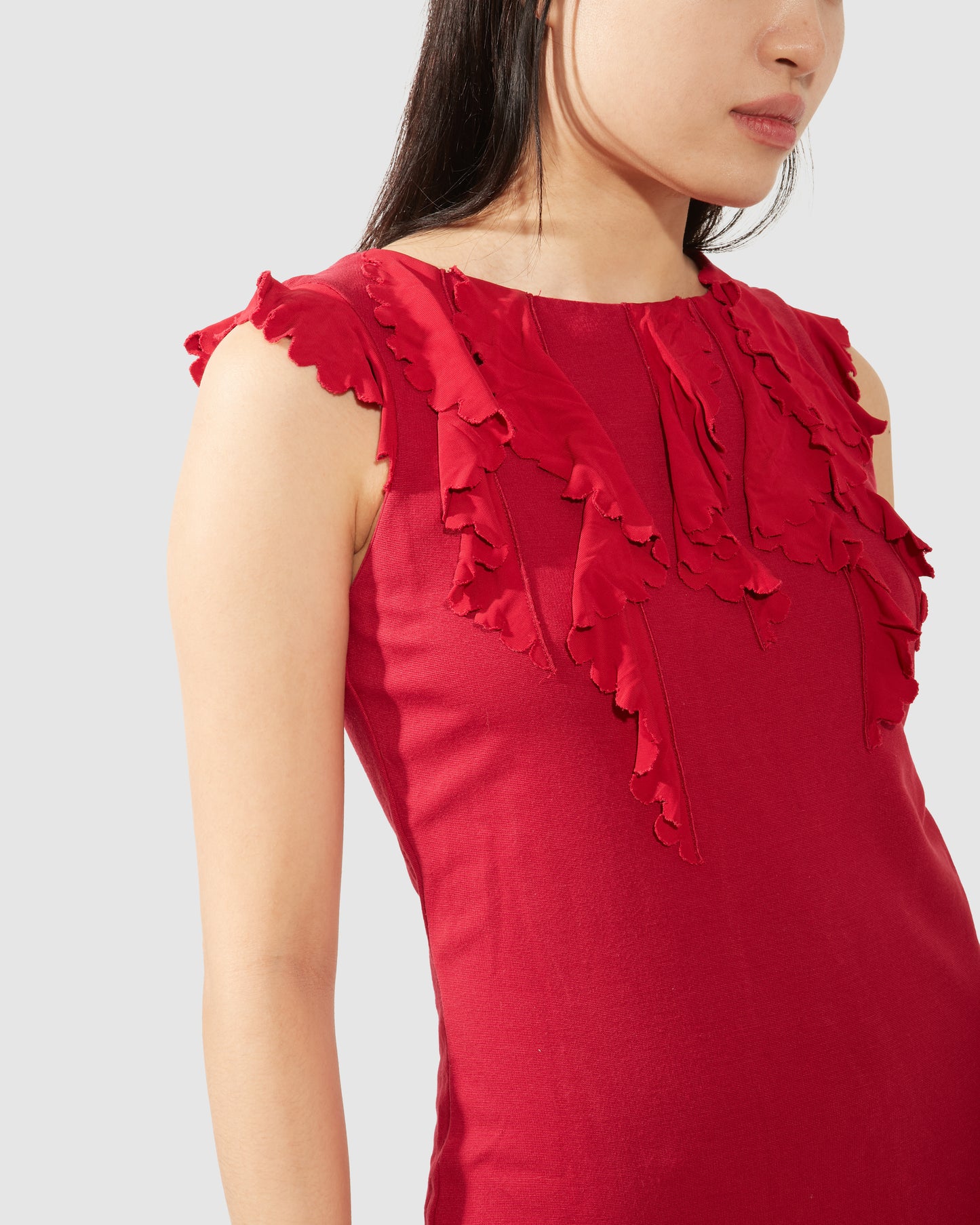 Valentino Red Frill Collar Cocktail Dress - M