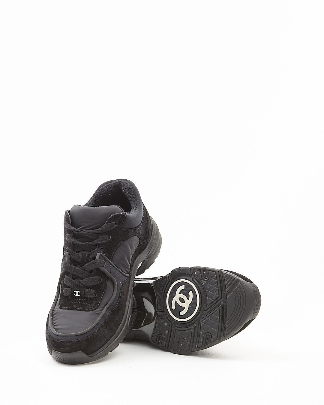 Chanel Black CC Interlocking Logo Sneakers - 35