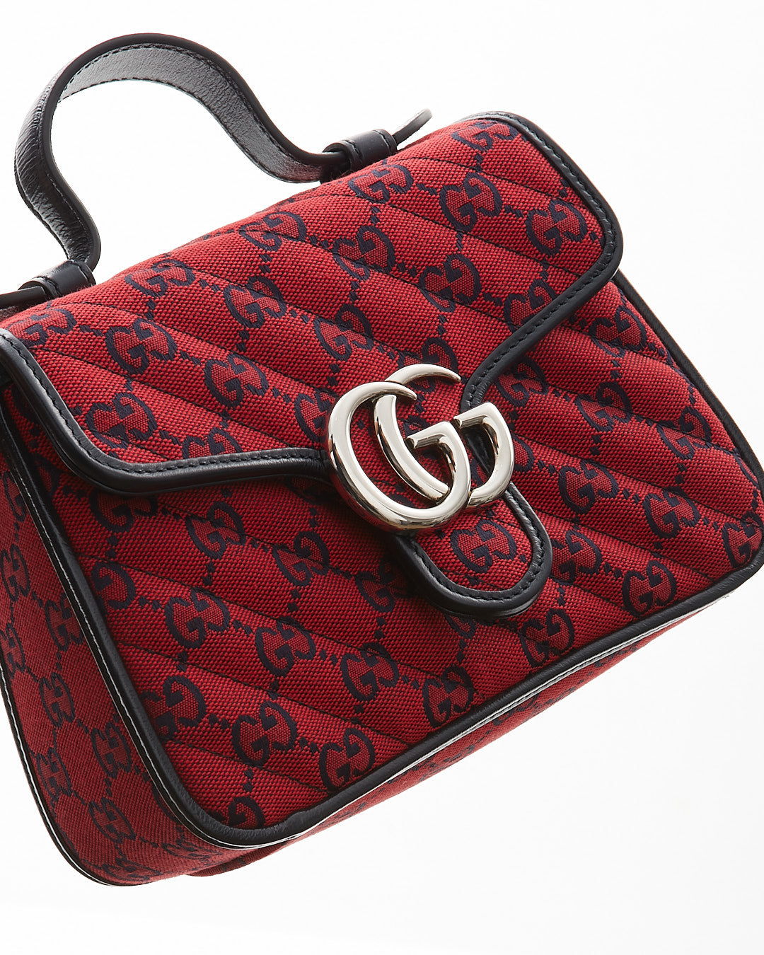Gucci LIMITED EDITION Red and Black GG Monogram Marmont Mini Satchel