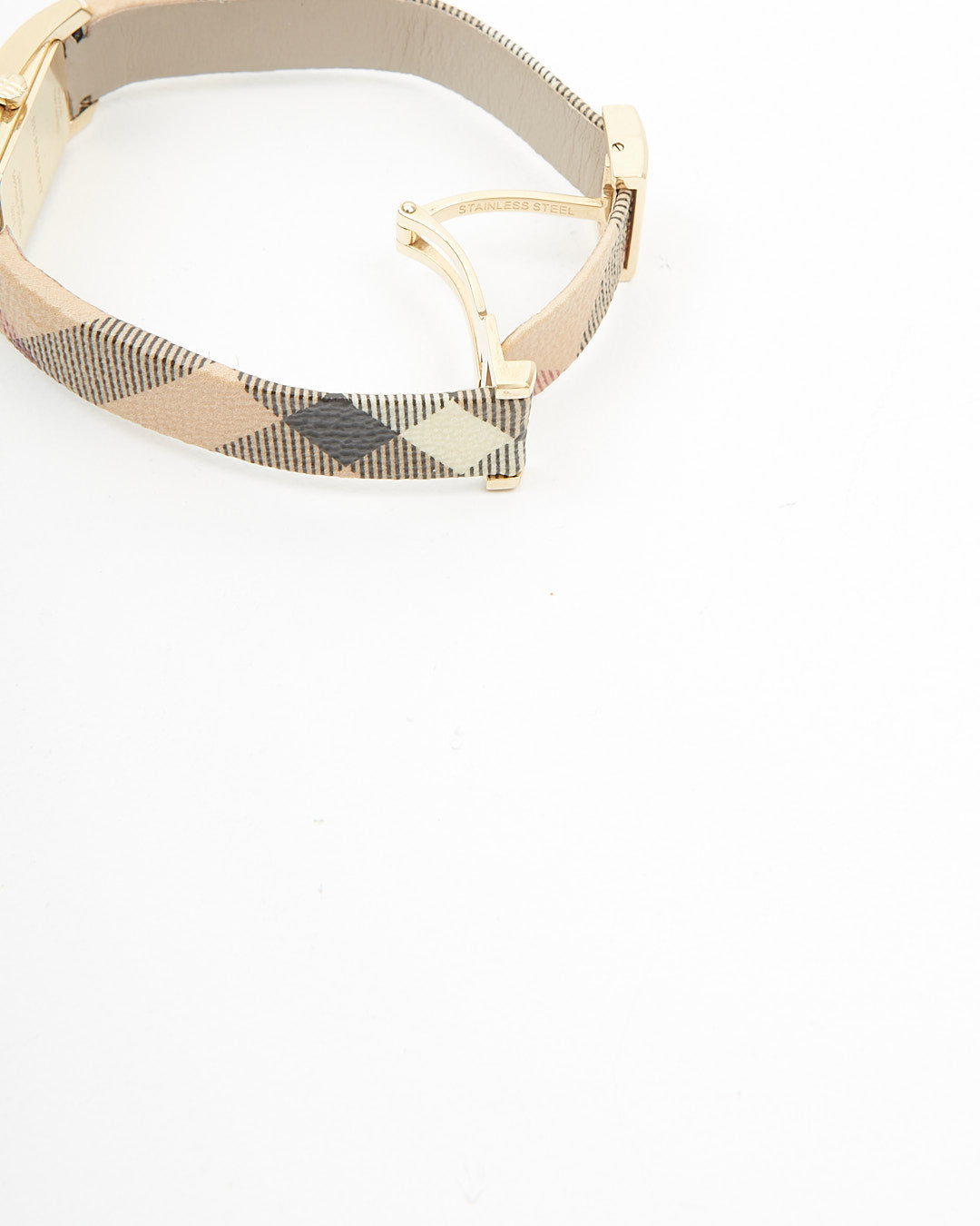 Burberry Beige Nova Check Coated Canvas Gold Watch