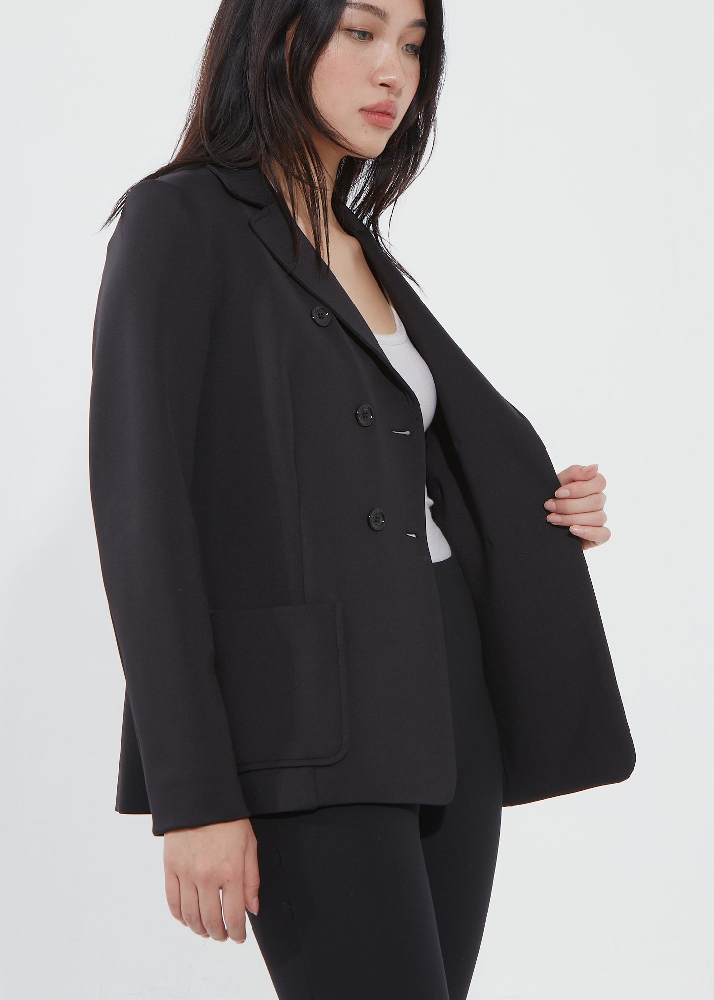 Sonia Rykiel Blazer double boutonnage en jersey noir - 38