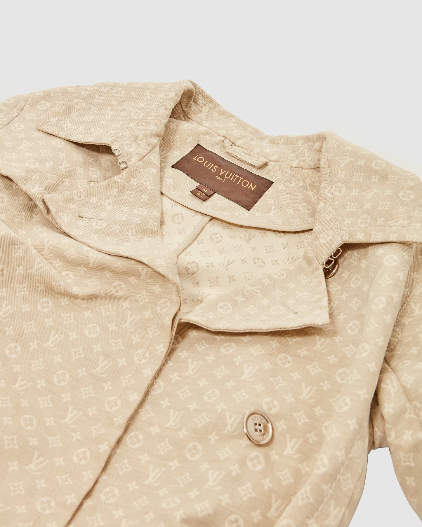 Trench-coat en coton monogramme beige Louis Vuitton - 40