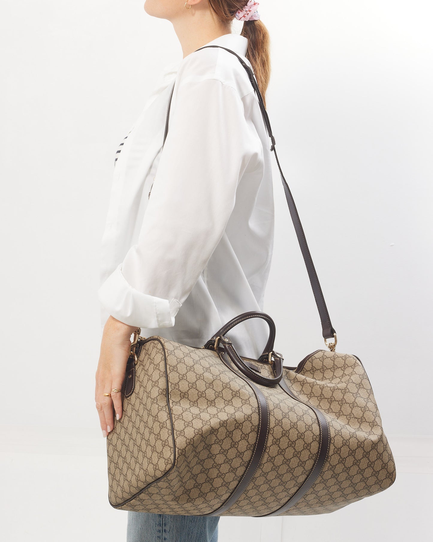 Gucci GG Print Canvas Travel Duffle Bag