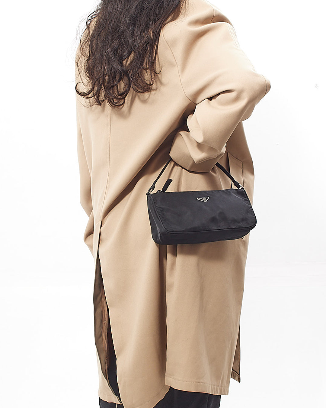 Prada Black Nylon Tessuto Pochette Shoulder Bag