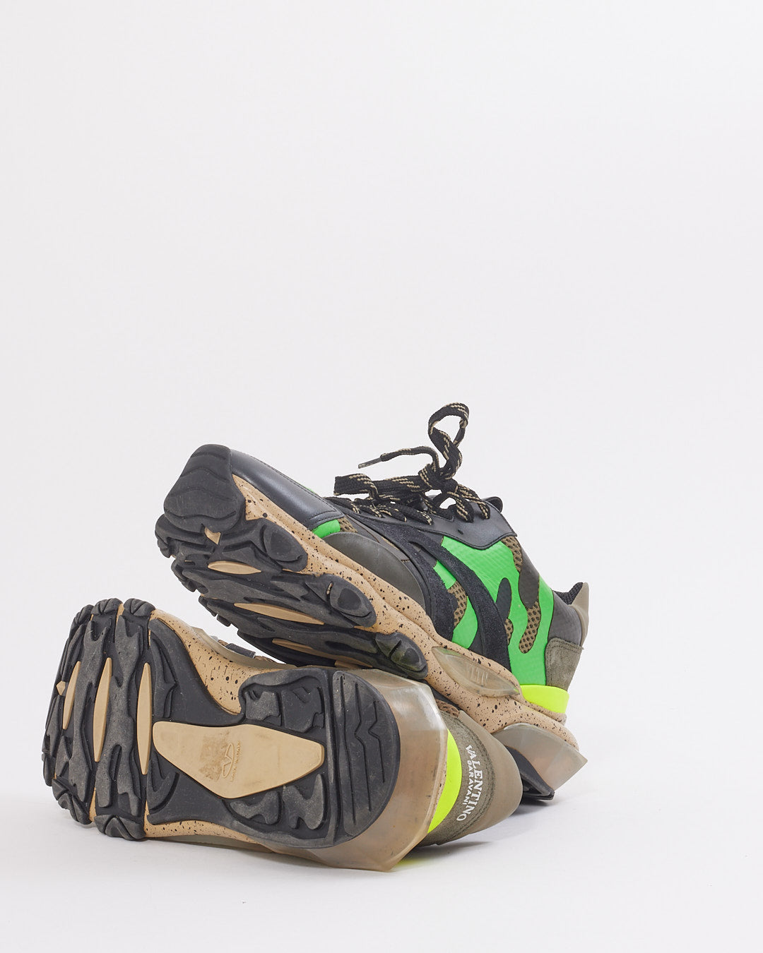 Valentino Men's Camo Multi Color Chunky Sneakers- 44
