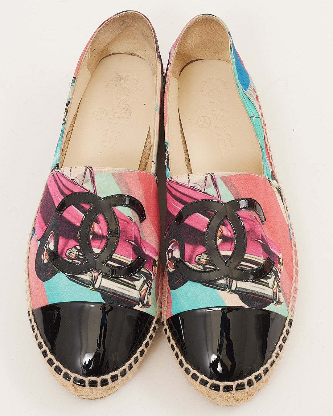 Chanel Multicolor CC Car Print Espadrilles - 38