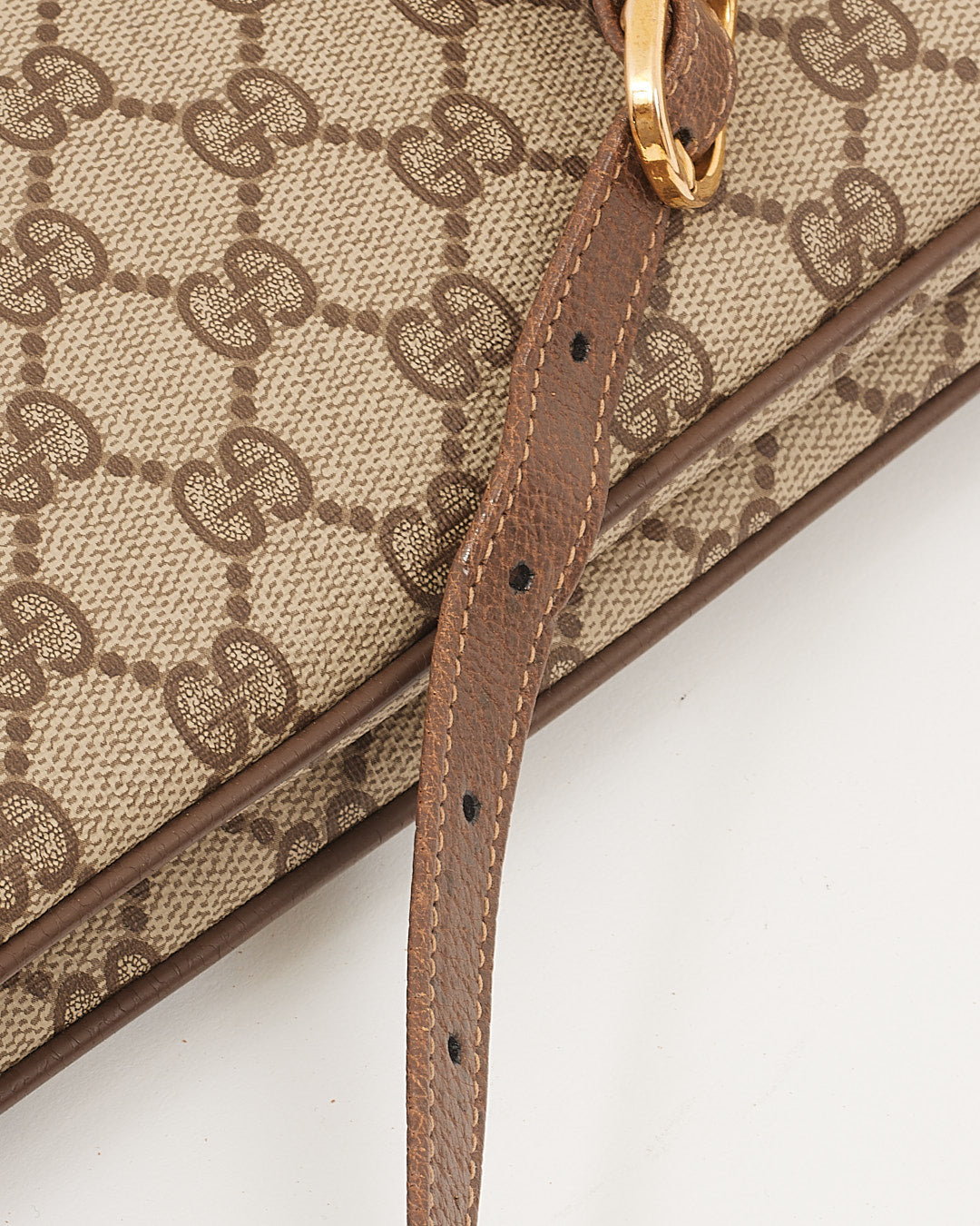 Gucci GG Beige Vintage Coated Canvas Crossbody Bag