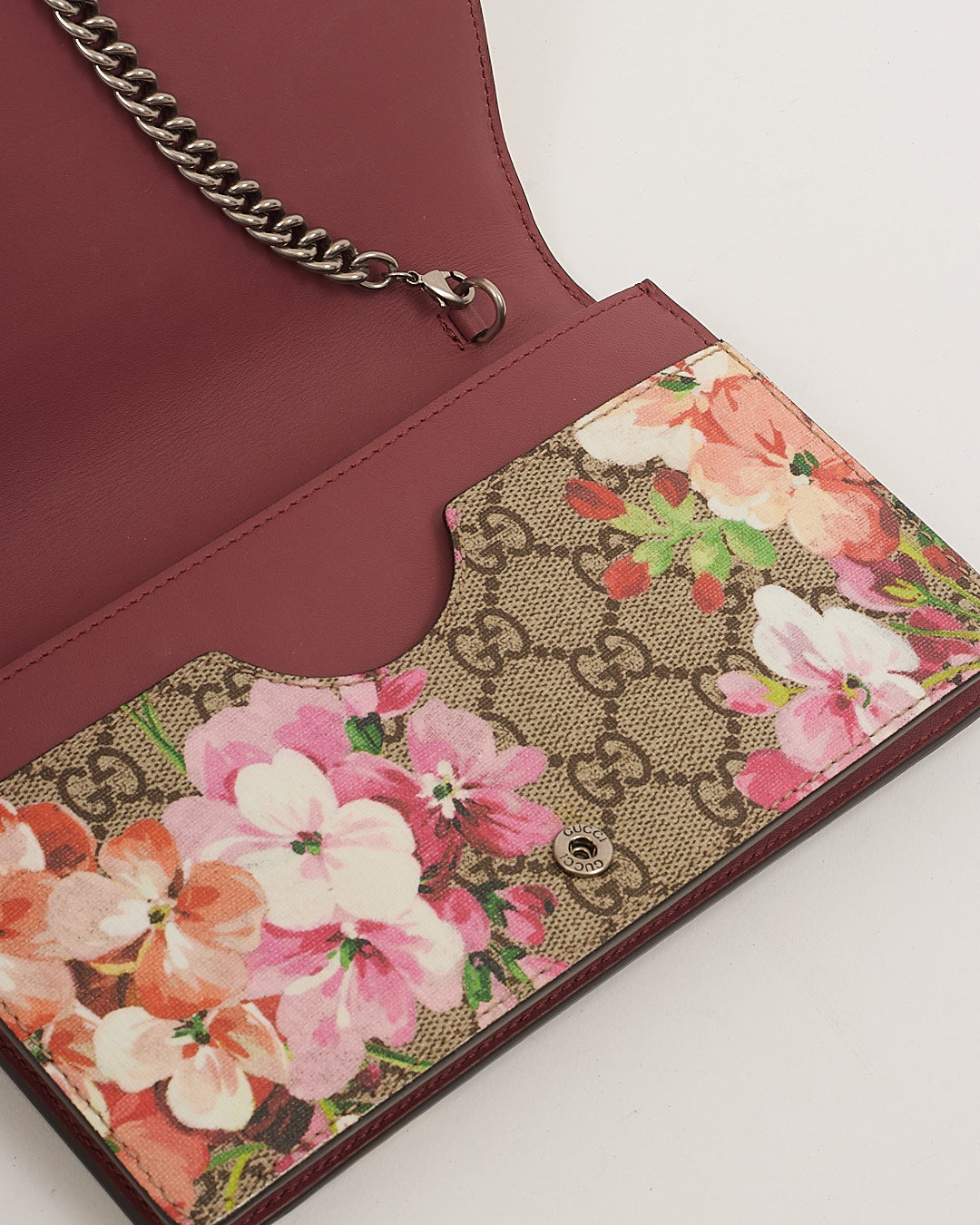 Gucci GG Coated Canvas Blooms Chain Shoulder Bag