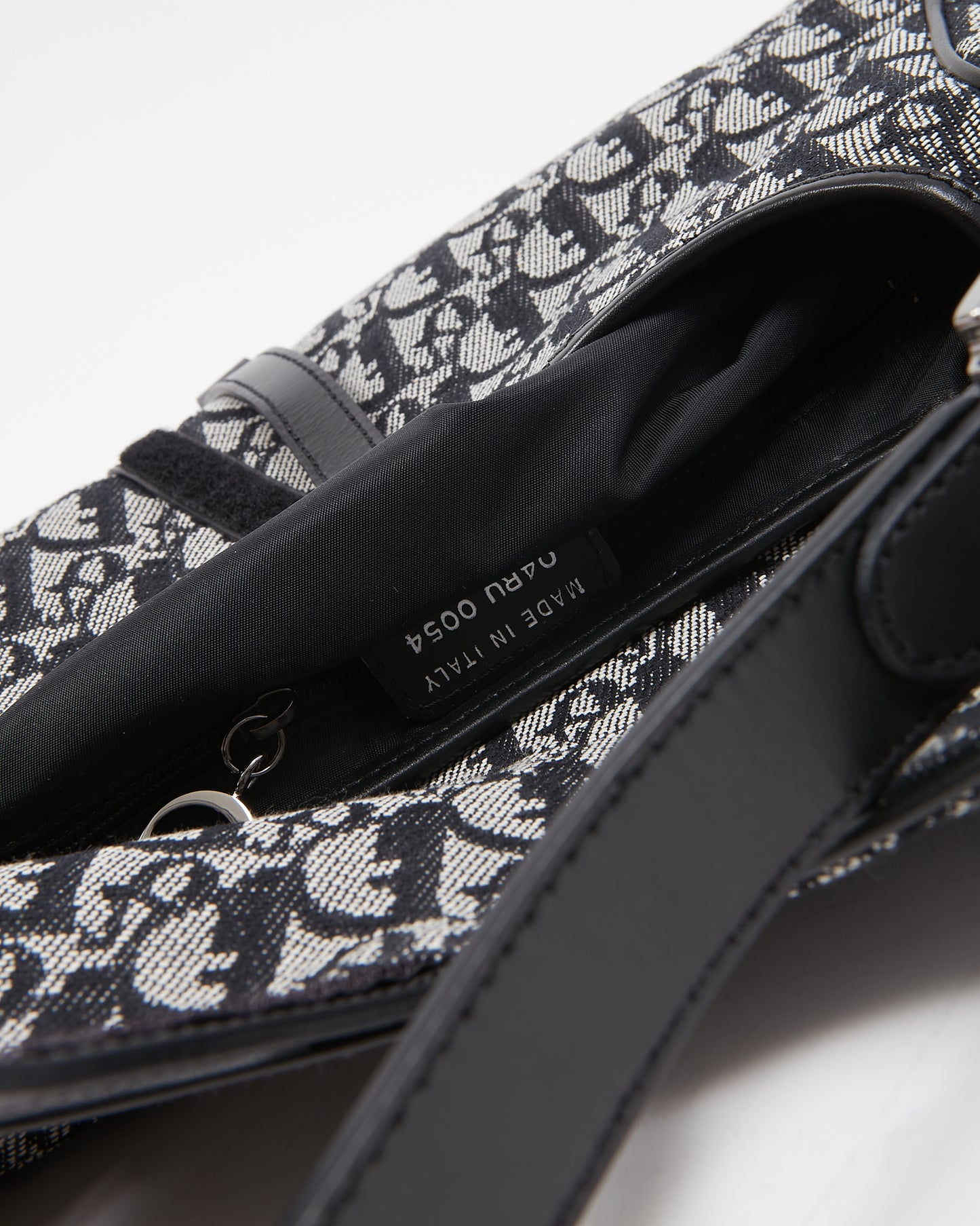 Sac de selle en toile monogramme oblique noir Dior SHW