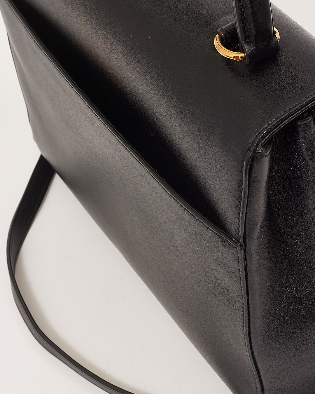 Saint Laurent Black Smooth Leather Top Handle Bag