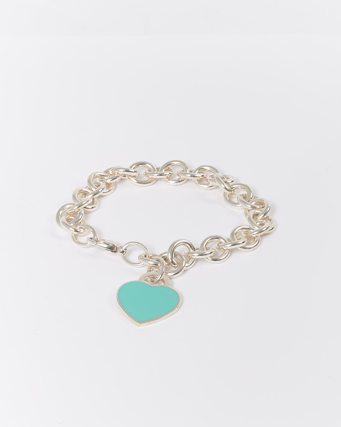 Tiffany & Co. Silver Sterling Heart Tag Charm Bracelet