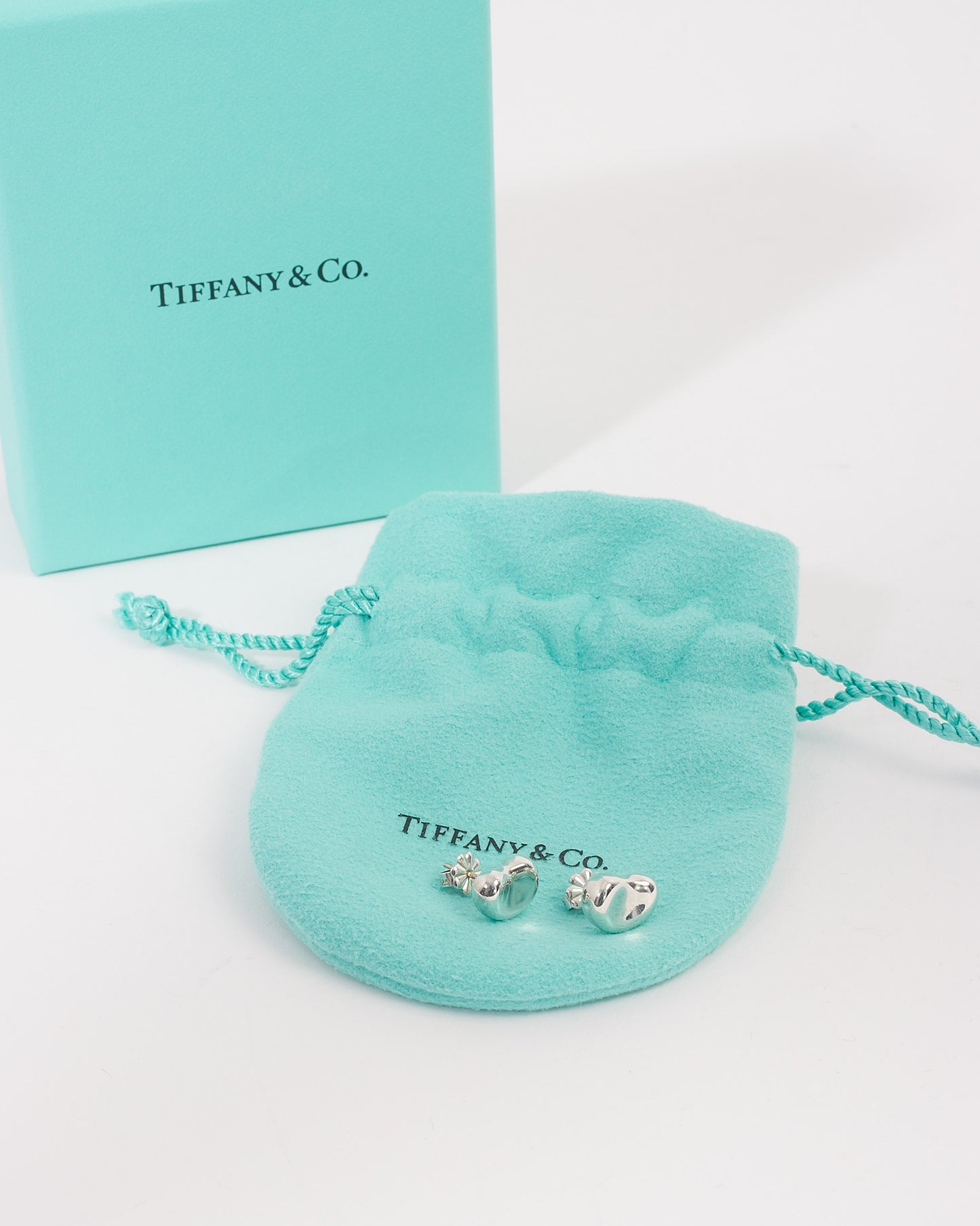 Tiffany & Co. Sterling Silver Elsa Peretti Bean Stud Earrings