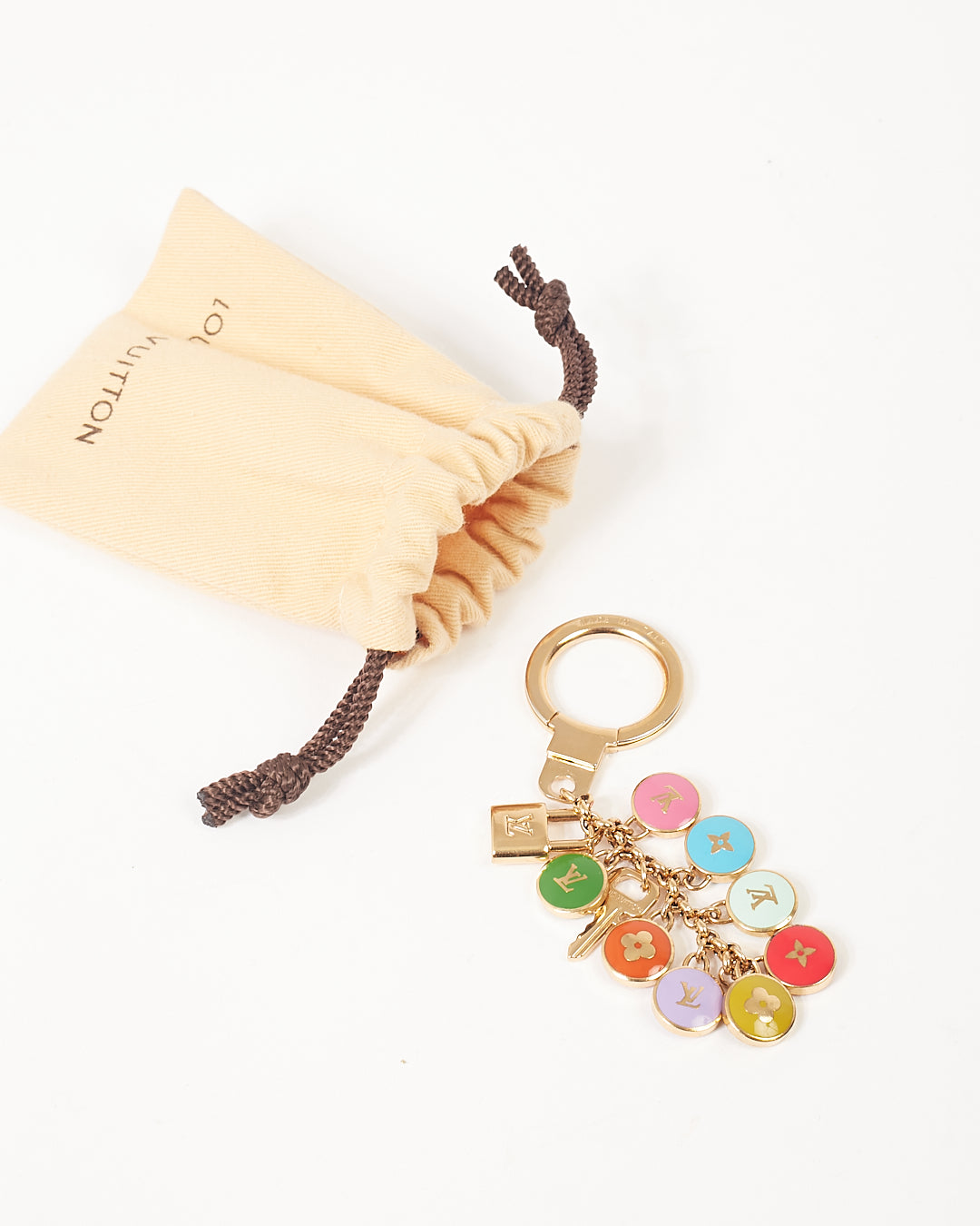 Louis Vuitton Gold Multi Pastilles Key Chain/Bag Charm