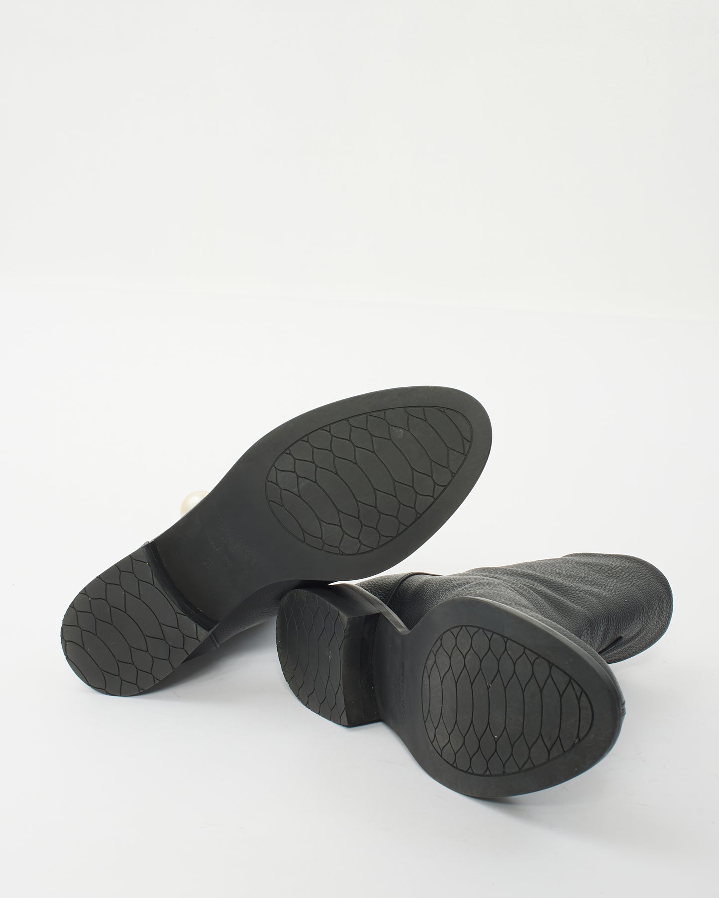 Jimmy Choo Black Ankle Booties w Pearl Detail - 38