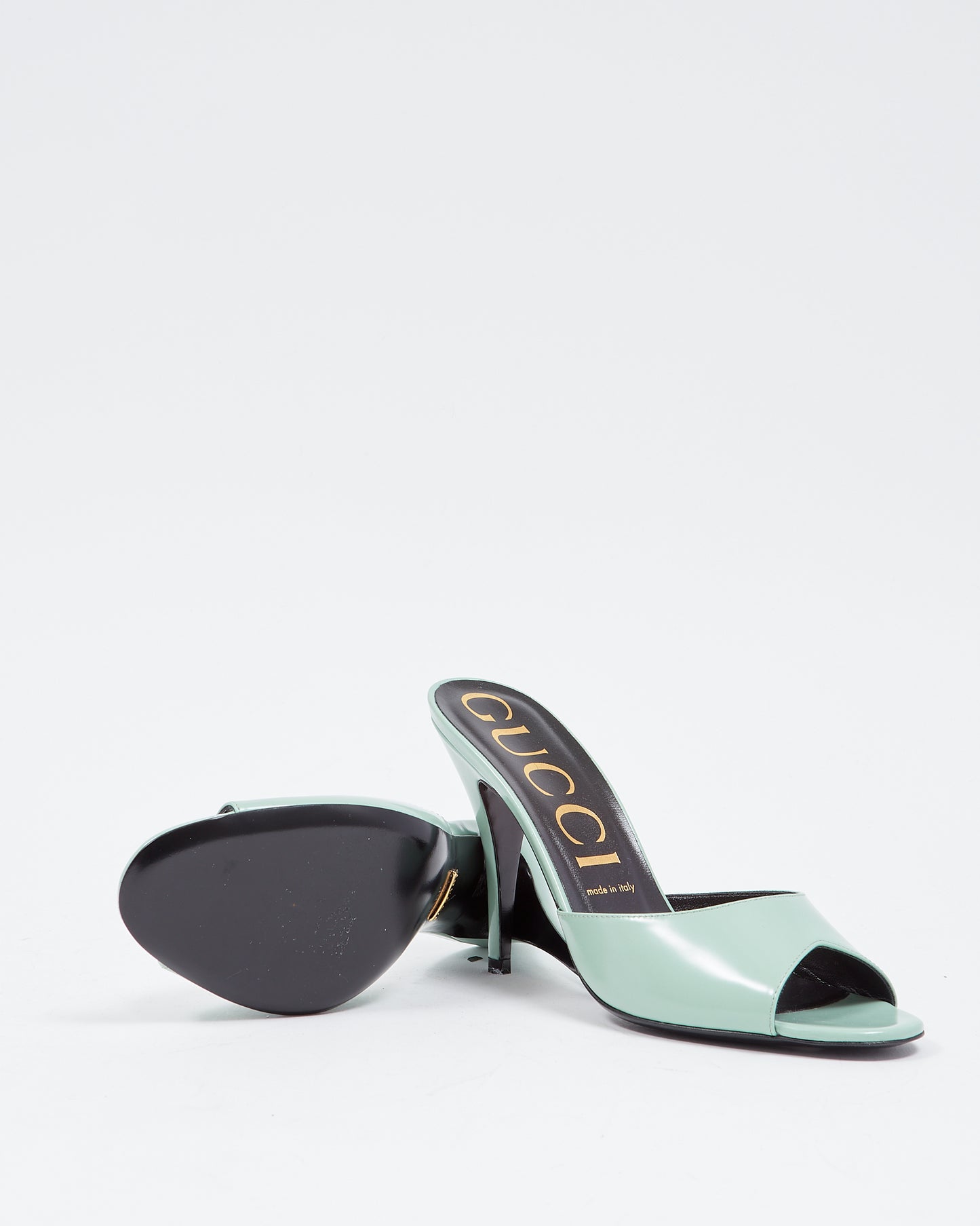 Talons hauts Muled écarlates vernis turquoise/menthe Gucci - 39,5