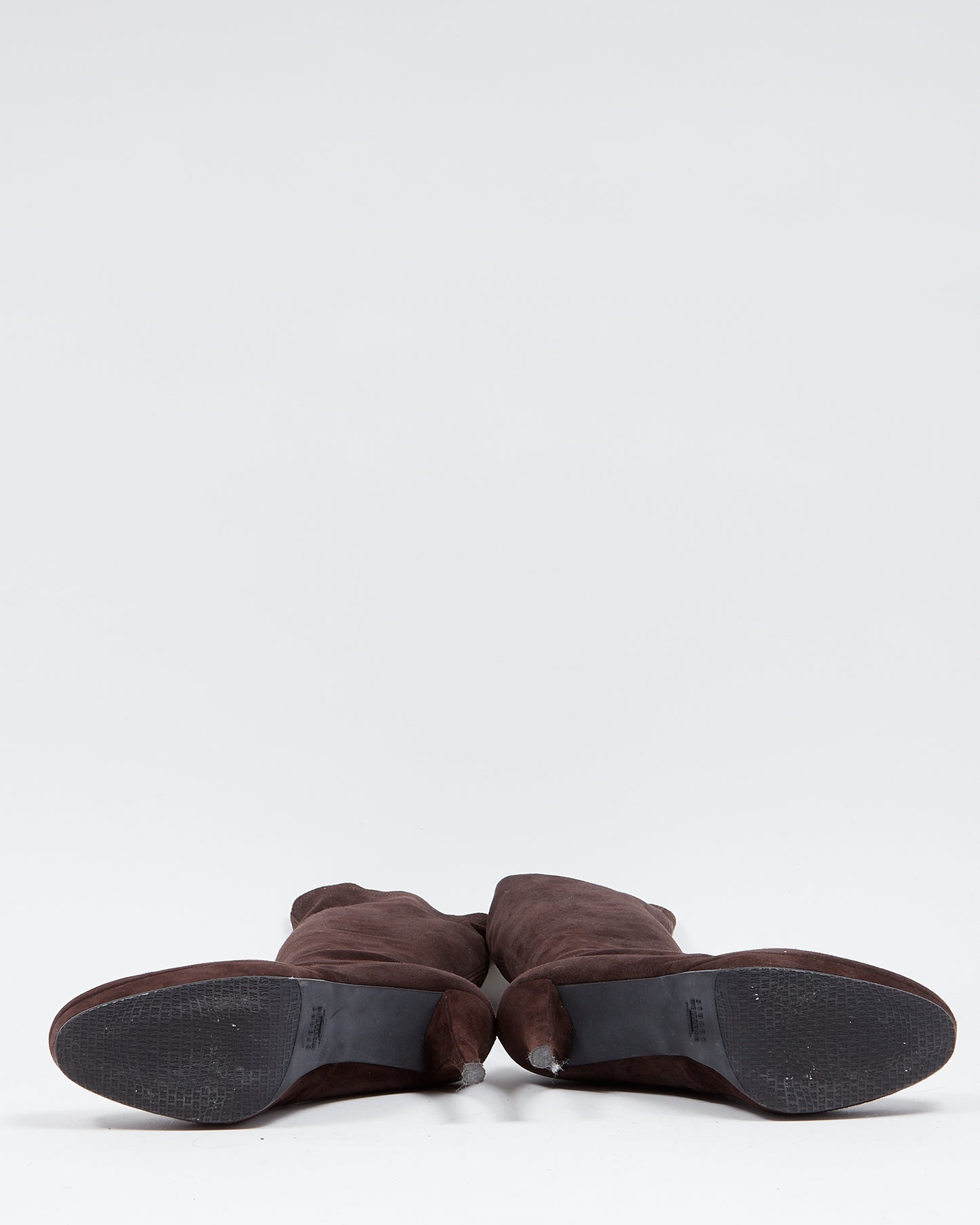 Stuart Weitzman Bottes à plateforme en daim marron jusqu'aux genoux - 39,5