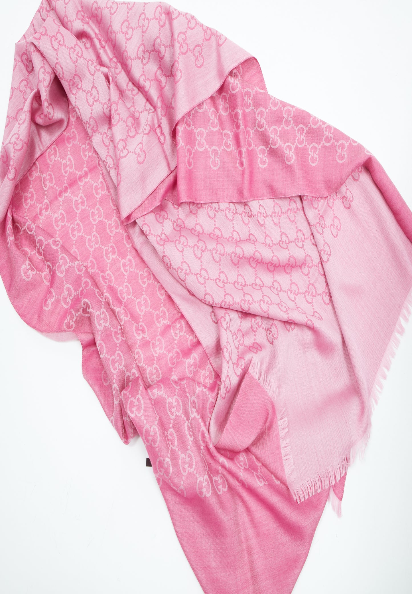 Gucci Pink GG Supreme Wool Scarf - OS