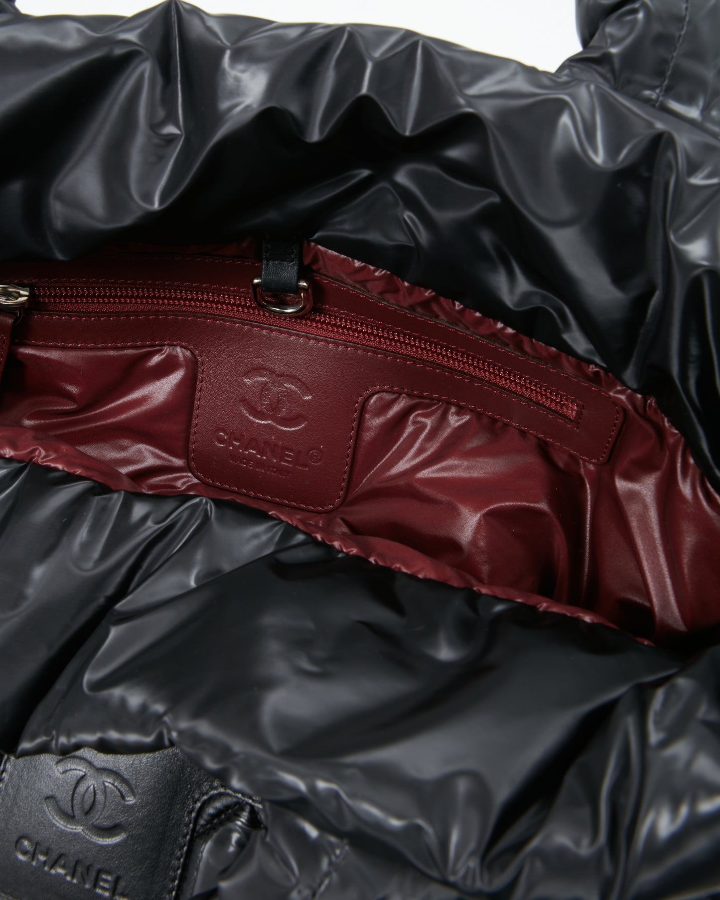 Chanel Black Nylon Quilted Coco Cocoon Reversible Small Tote