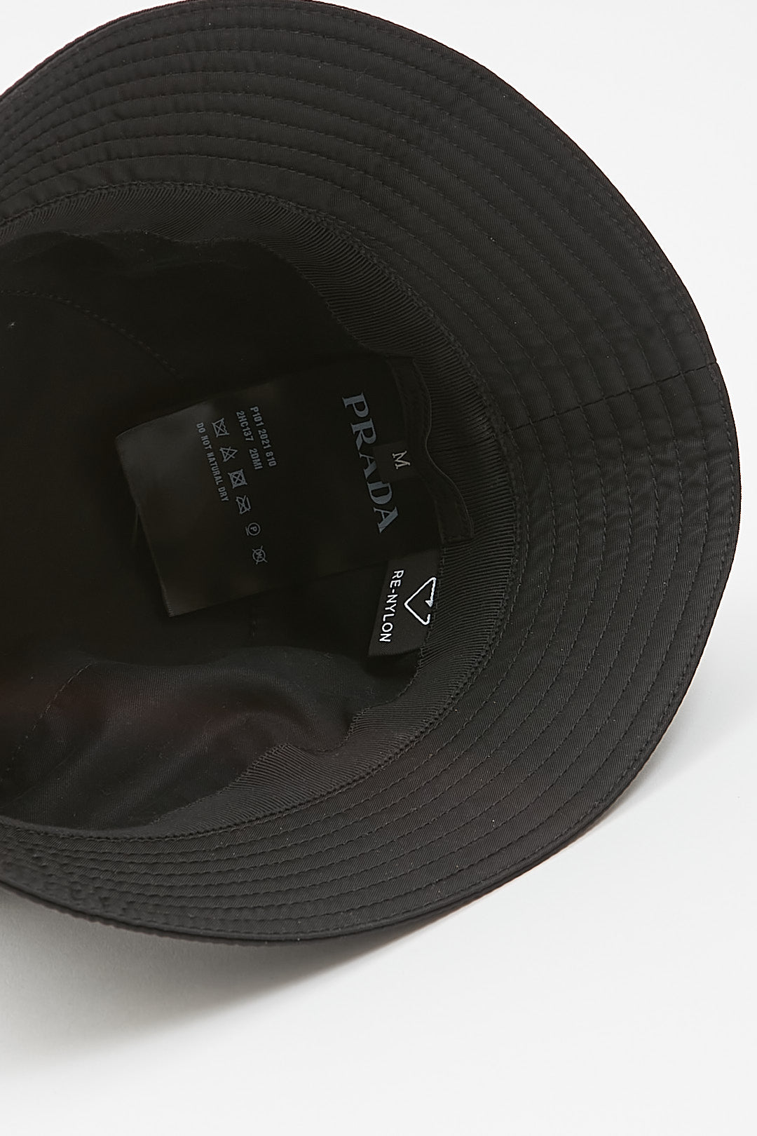 Prada Black Nylon Tessuto Bucket Hat - M