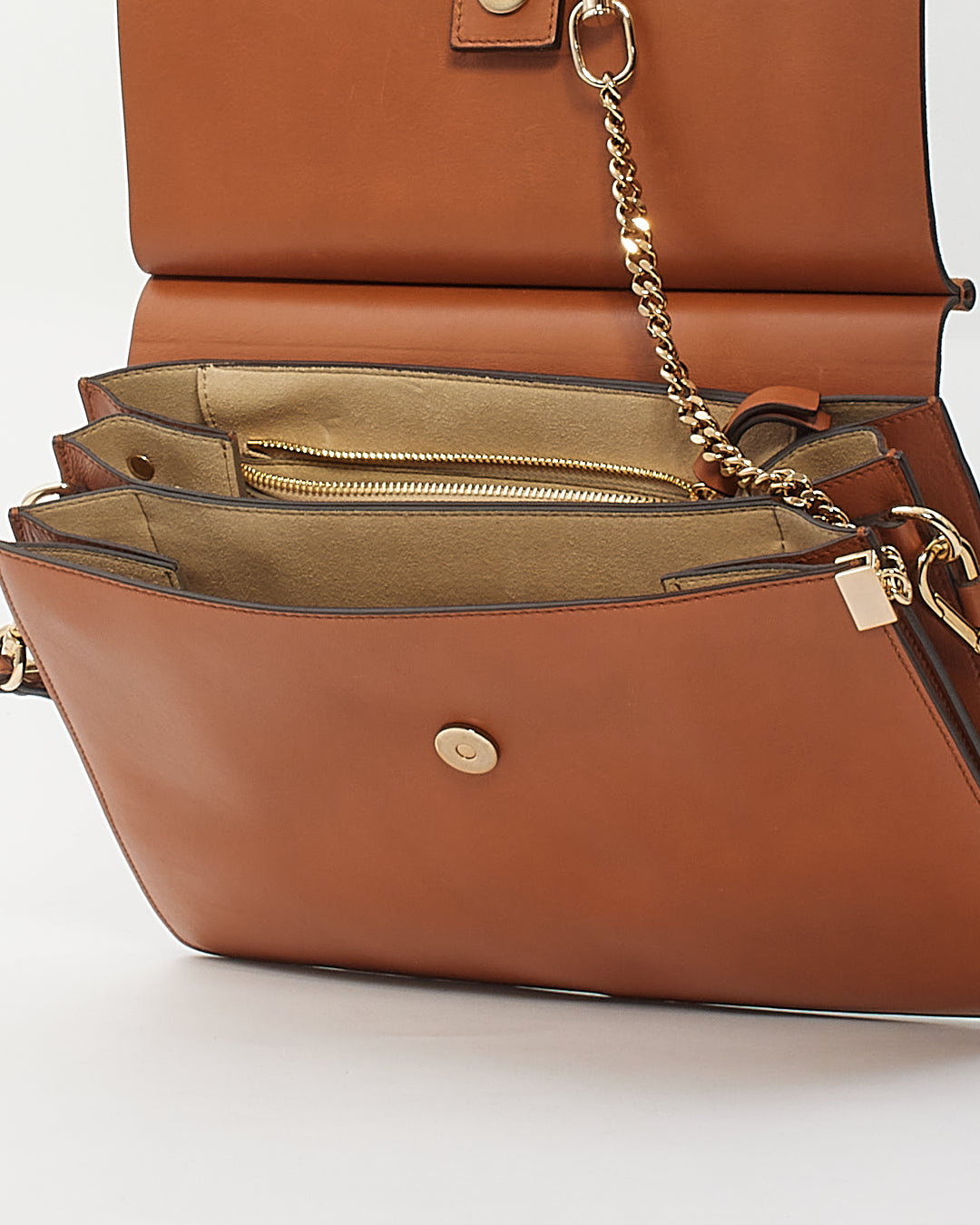 Chloé Tan Leather Medium Faye Shoulder Bag