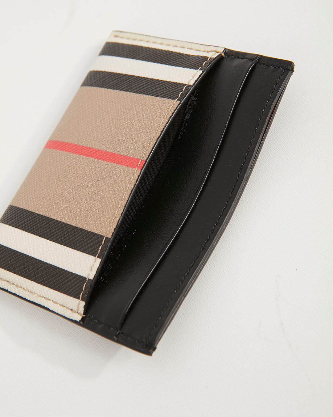 Burberry Nova Check Print Coated Canvas & Leather Card Holder