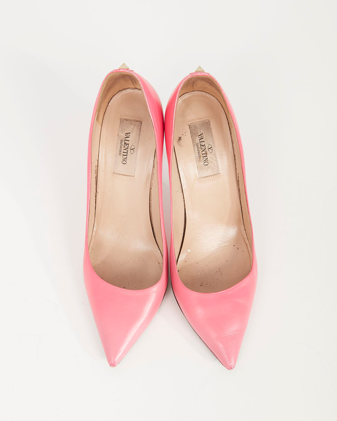 Valentino Pink Matte Calfskin Rockstud Simple Pumps - 37