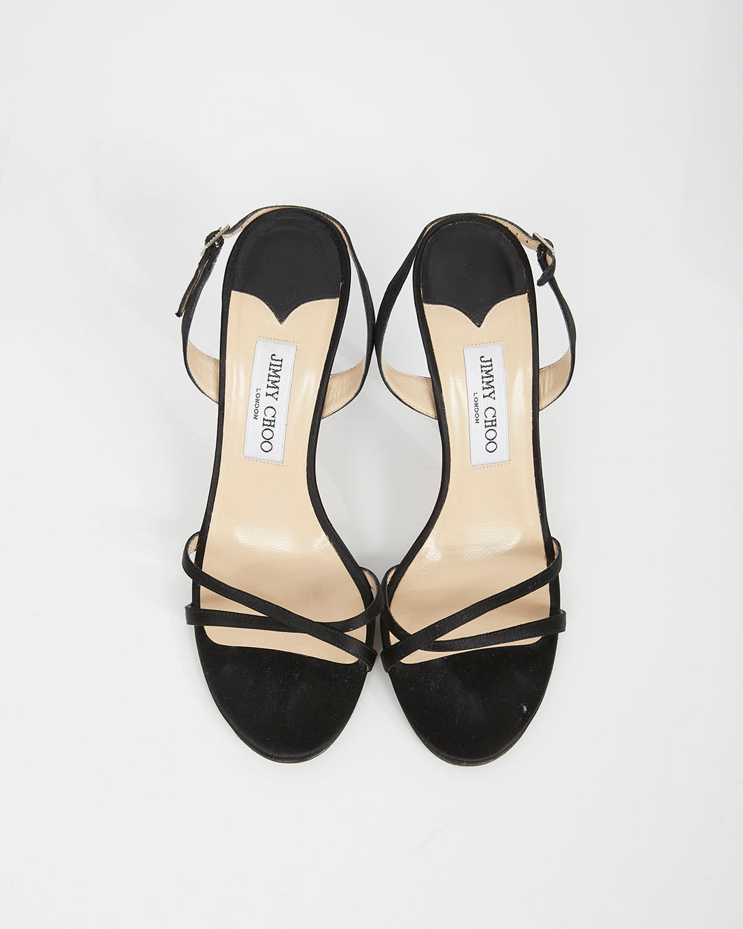 Jimmy Choo Black Satin Sandal Heel - 39.5