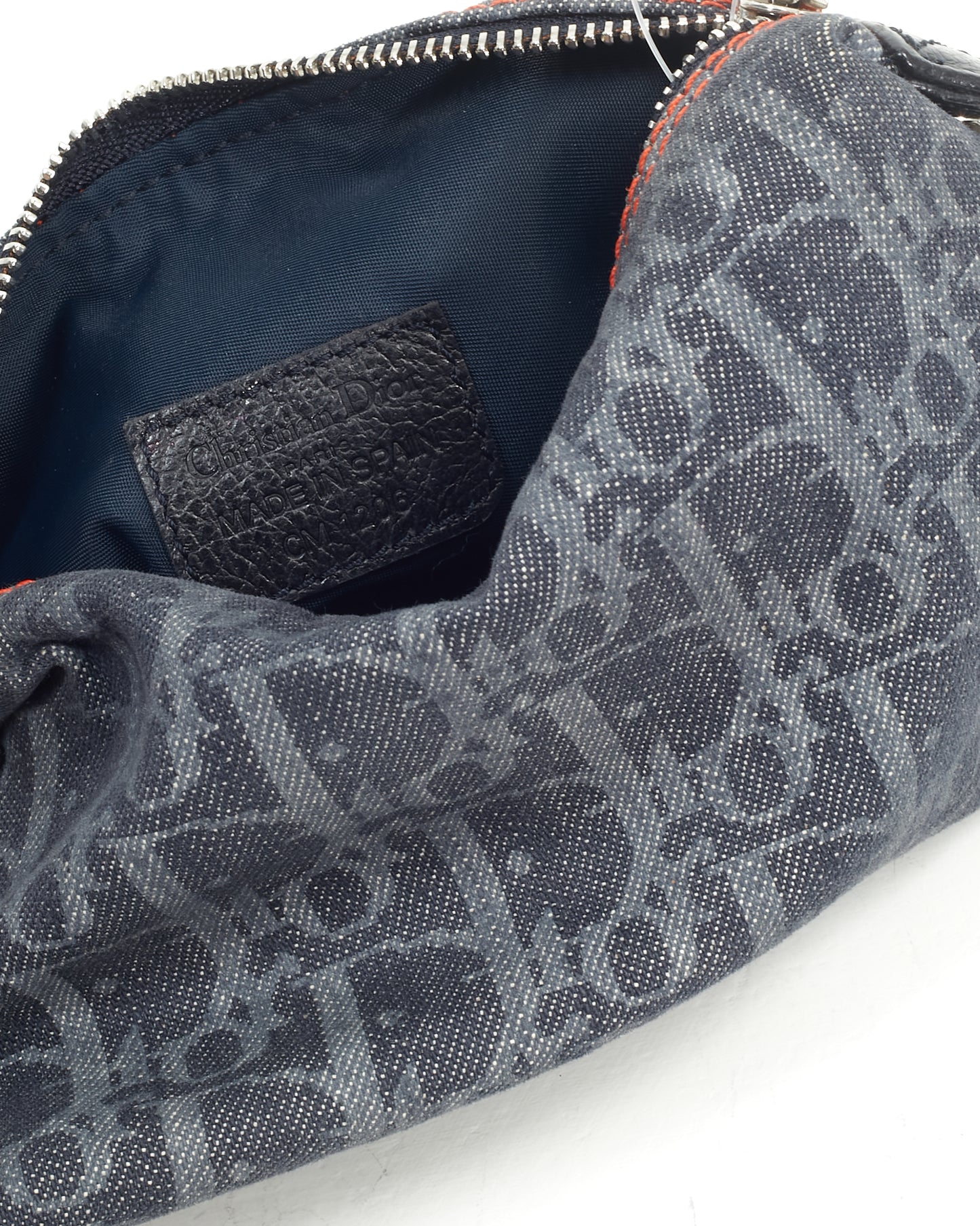 Dior Denim Blue Canvas Oblique Cosmetic Pouch