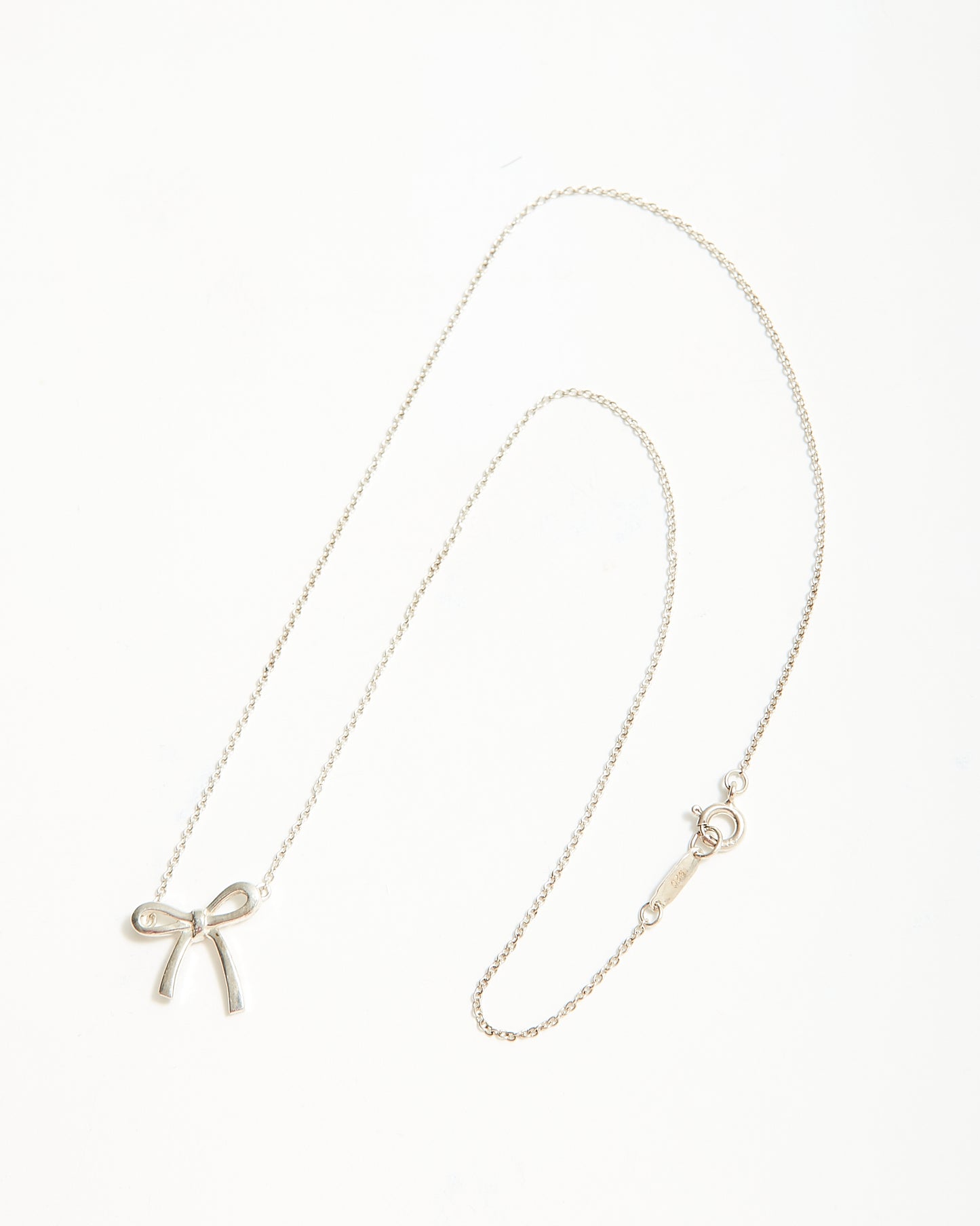 Collier pendentif mini nœud Tiffany en argent sterling