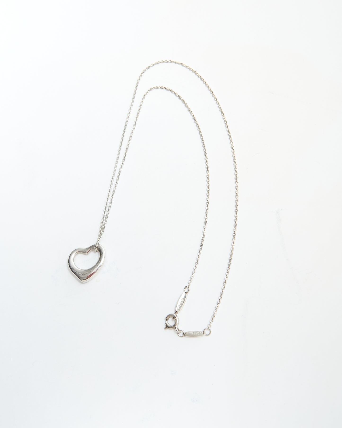 Collier pendentif coeur ouvert Tiffany en argent sterling
