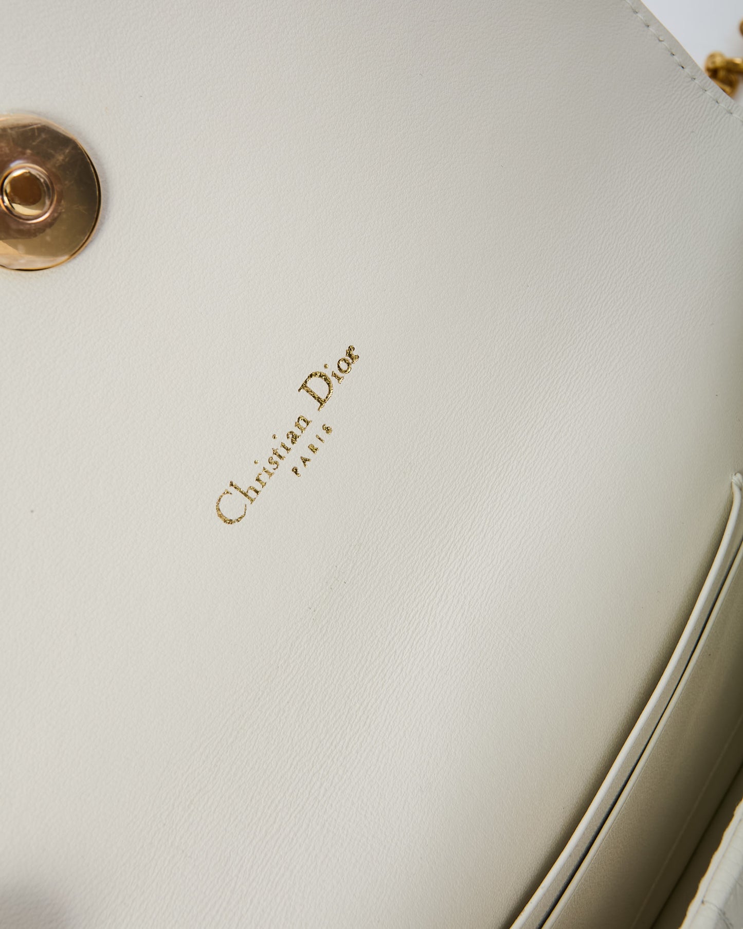 Dior White Latte Supple Cannage Calfskin Dior Caro Pouch Belt Bag Clutch GHW