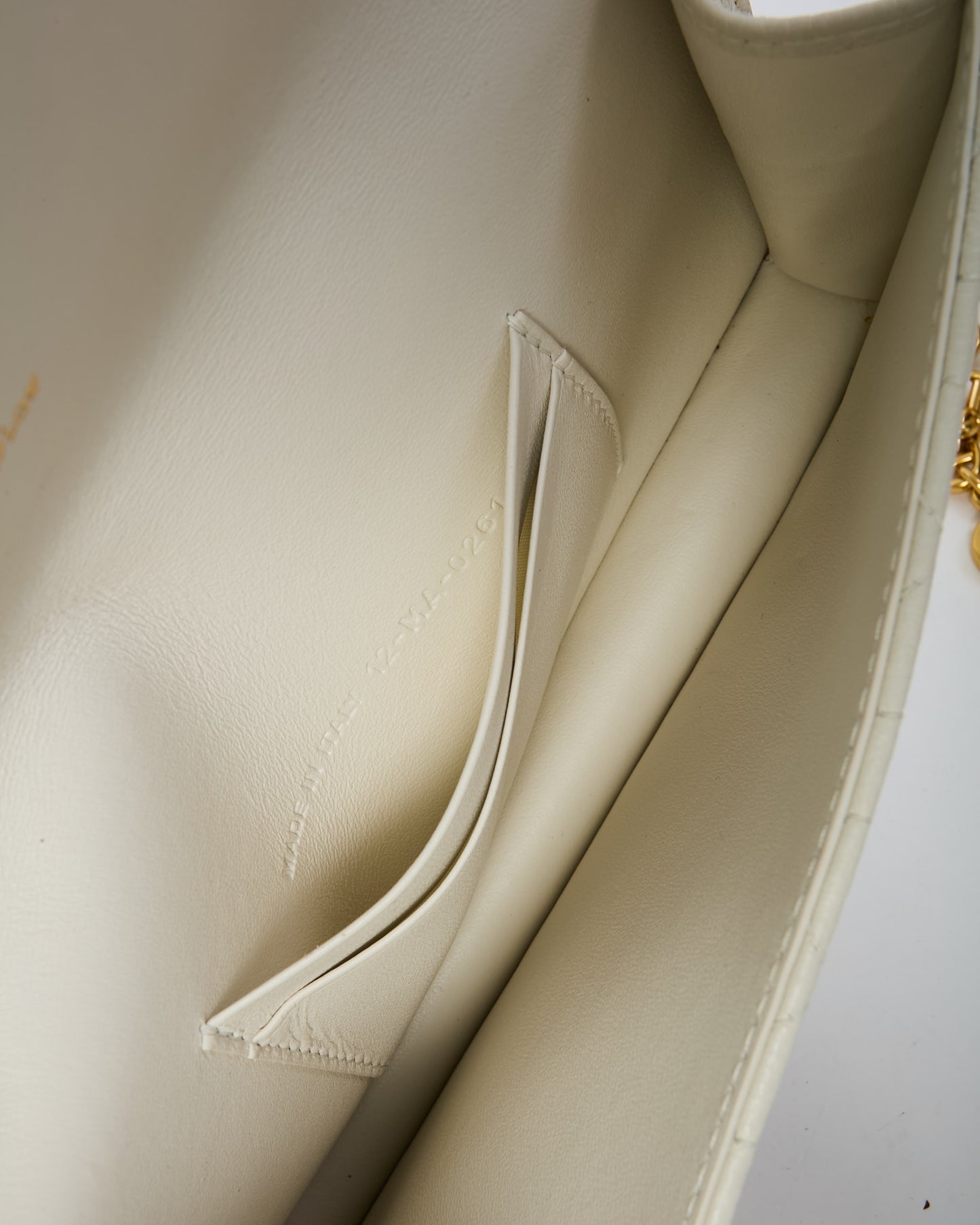 Dior White Latte Supple Cannage Calfskin Dior Caro Pouch Belt Bag Clutch GHW