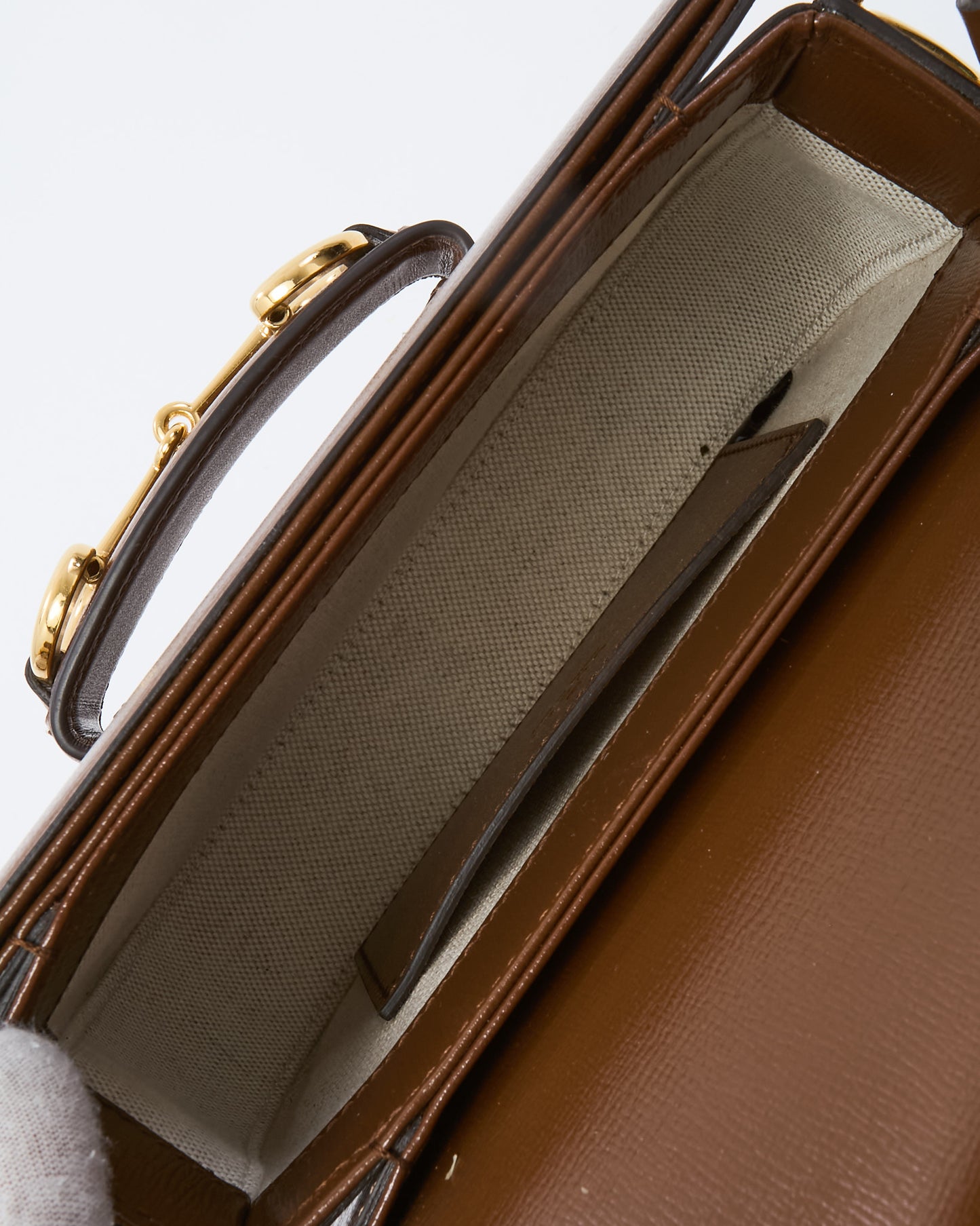 Gucci Brown Azalea Calfskin Round Mini Horsebit 1955 Shoulder Bag