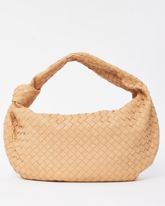 Bottega Veneta Beige Intrecciato Leather Medium Jodie Shoulder Bag