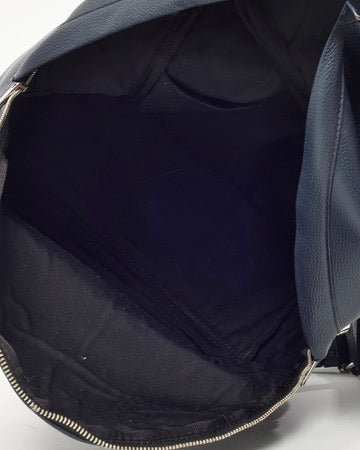 Dior x Stussy Navy Grained Leather Red Printed Logo Backpack