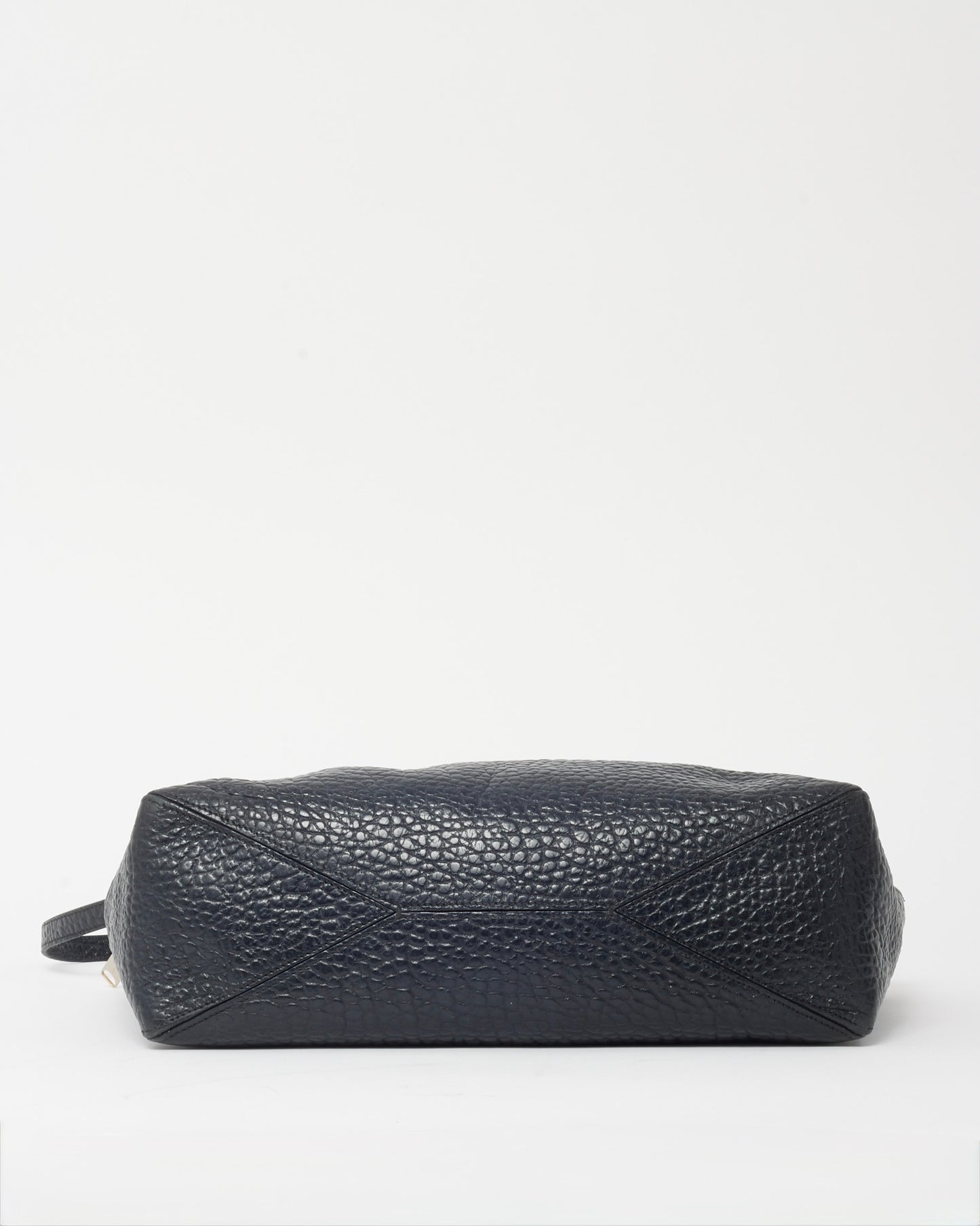 Burberry Black Textured Leather 2Way Top Handle Tote Bag with Strap